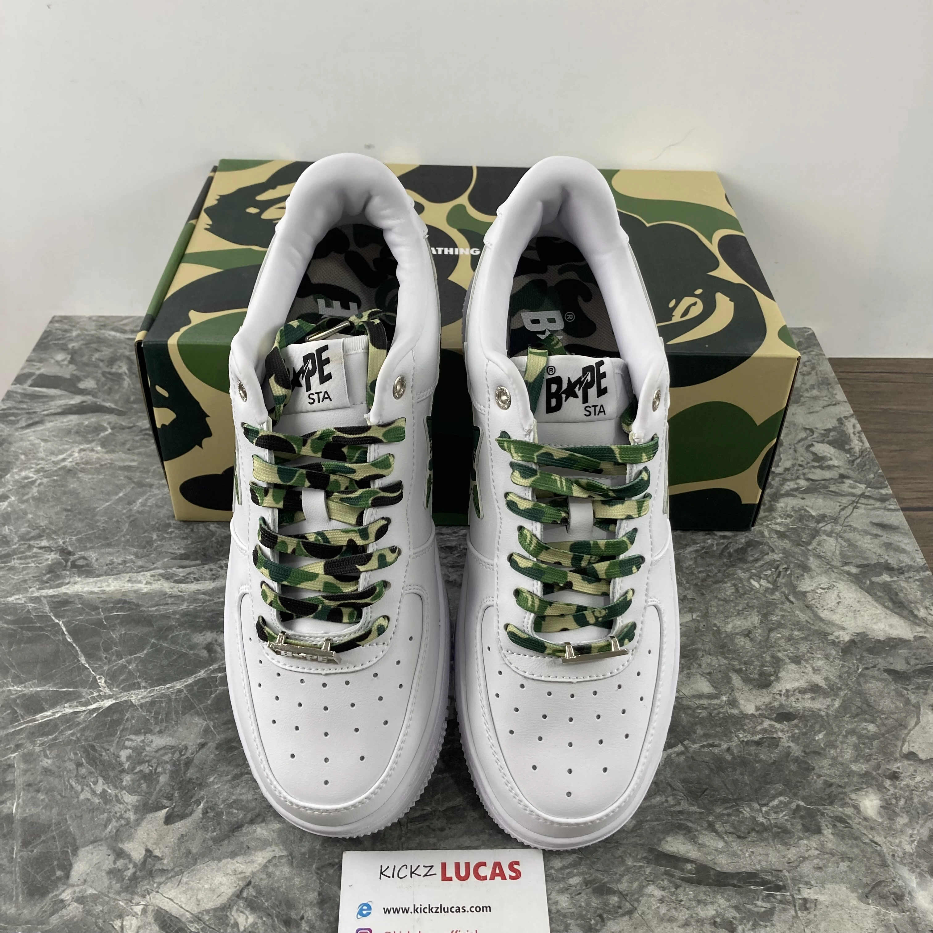 Comfortable A Bathing Ape Bape Sta Low White ABC Camo Green 689