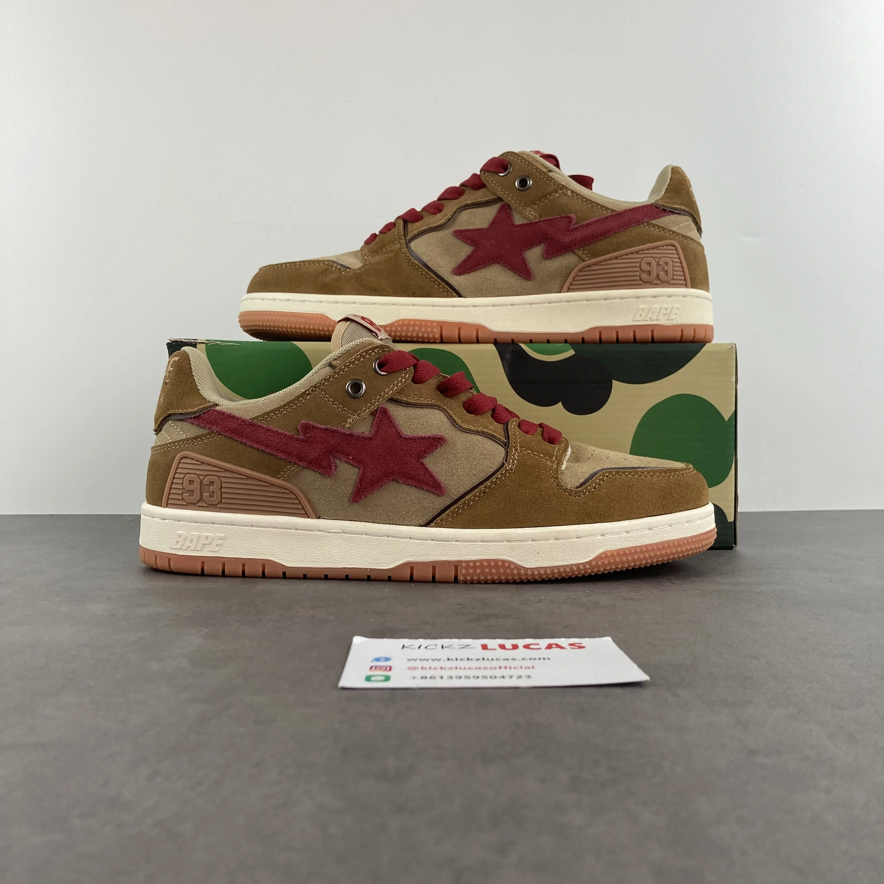 A Bathing Ape Sk8 Sta Wheat Red Practical 694