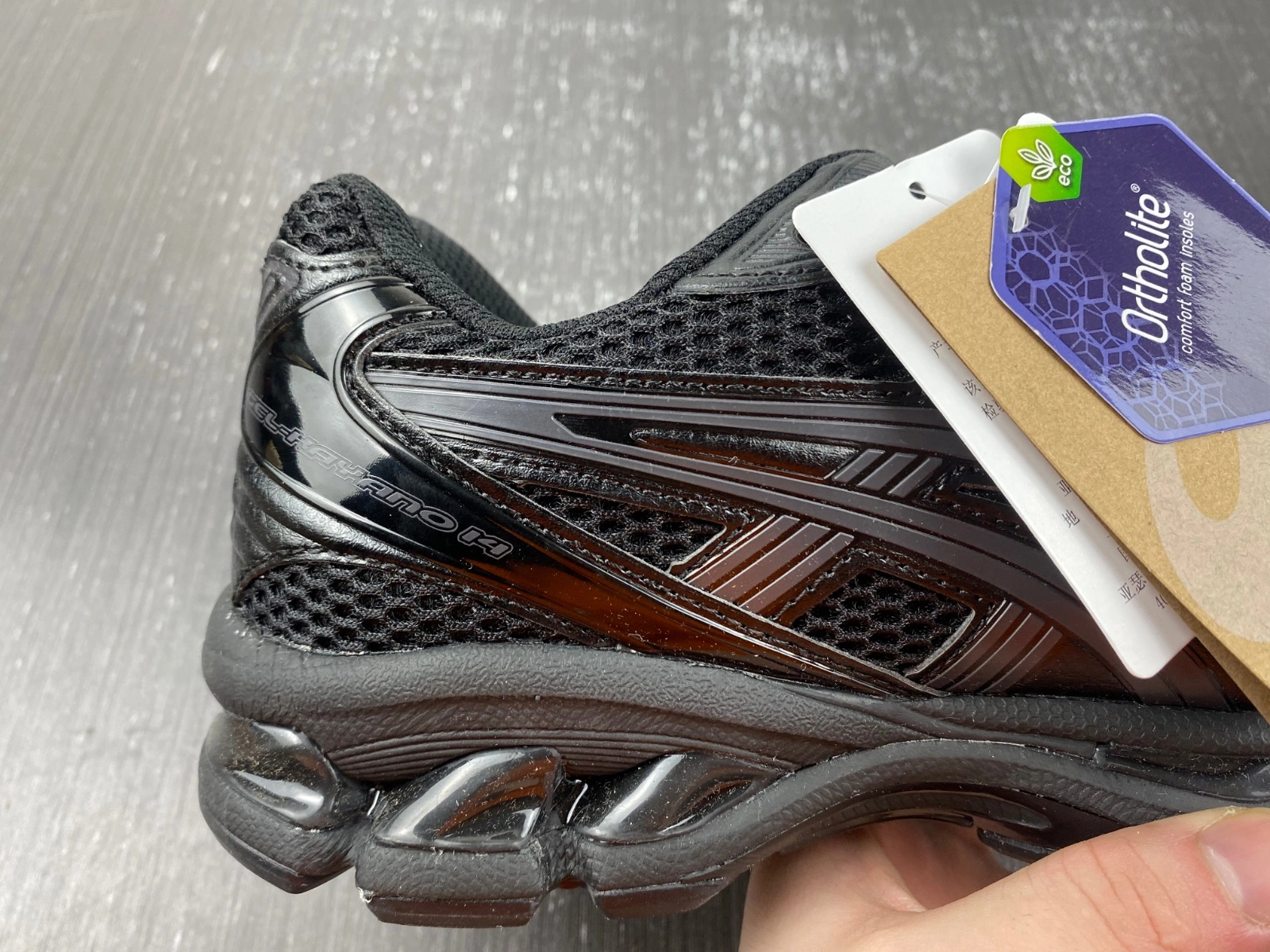 Upgraded ASICS Gel-Kayano 14 Black Graphite Grey 1201A019- 2561