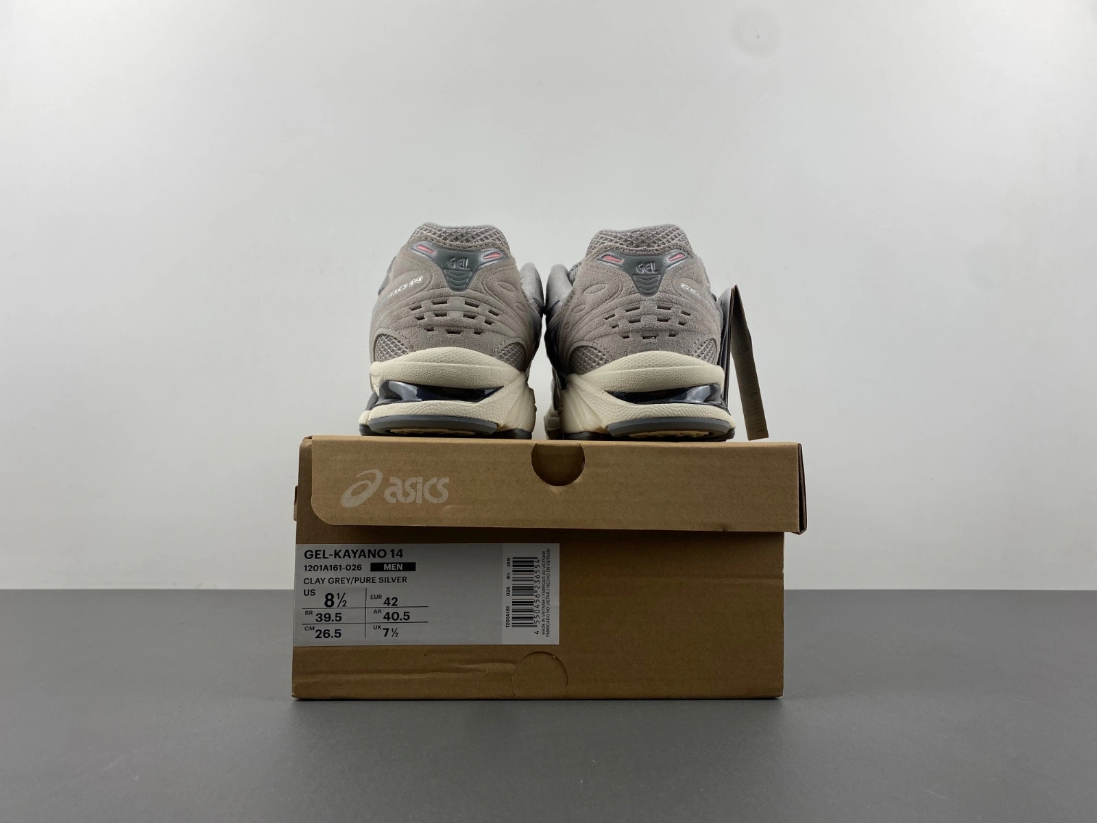 Bright ASICS Gel-Kayano 14 Clay Grey Pure Silver 1201A161- 2553