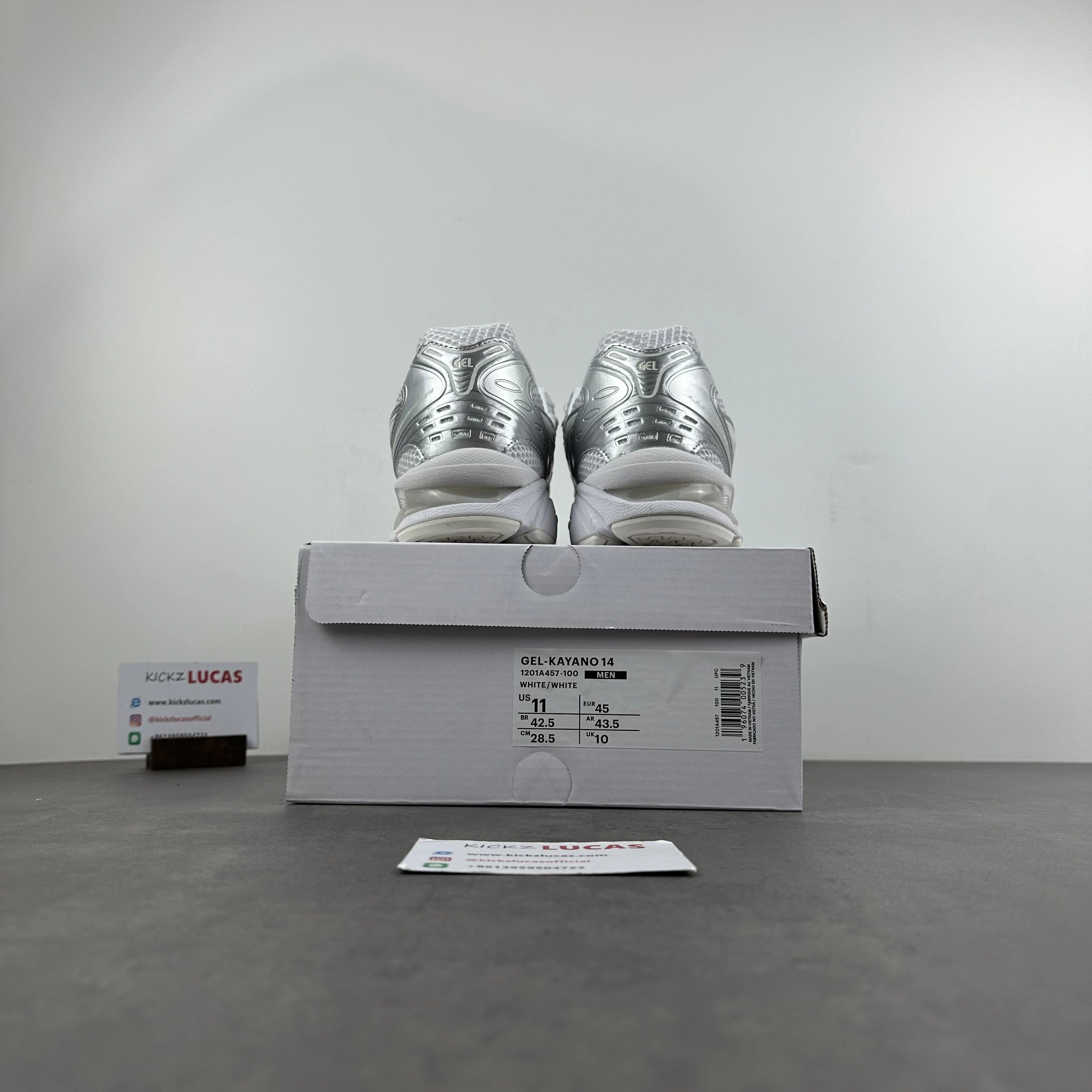 ASICS Gel-Kayano 14 JJJJound Silver White 1201A457- Sleek 2564