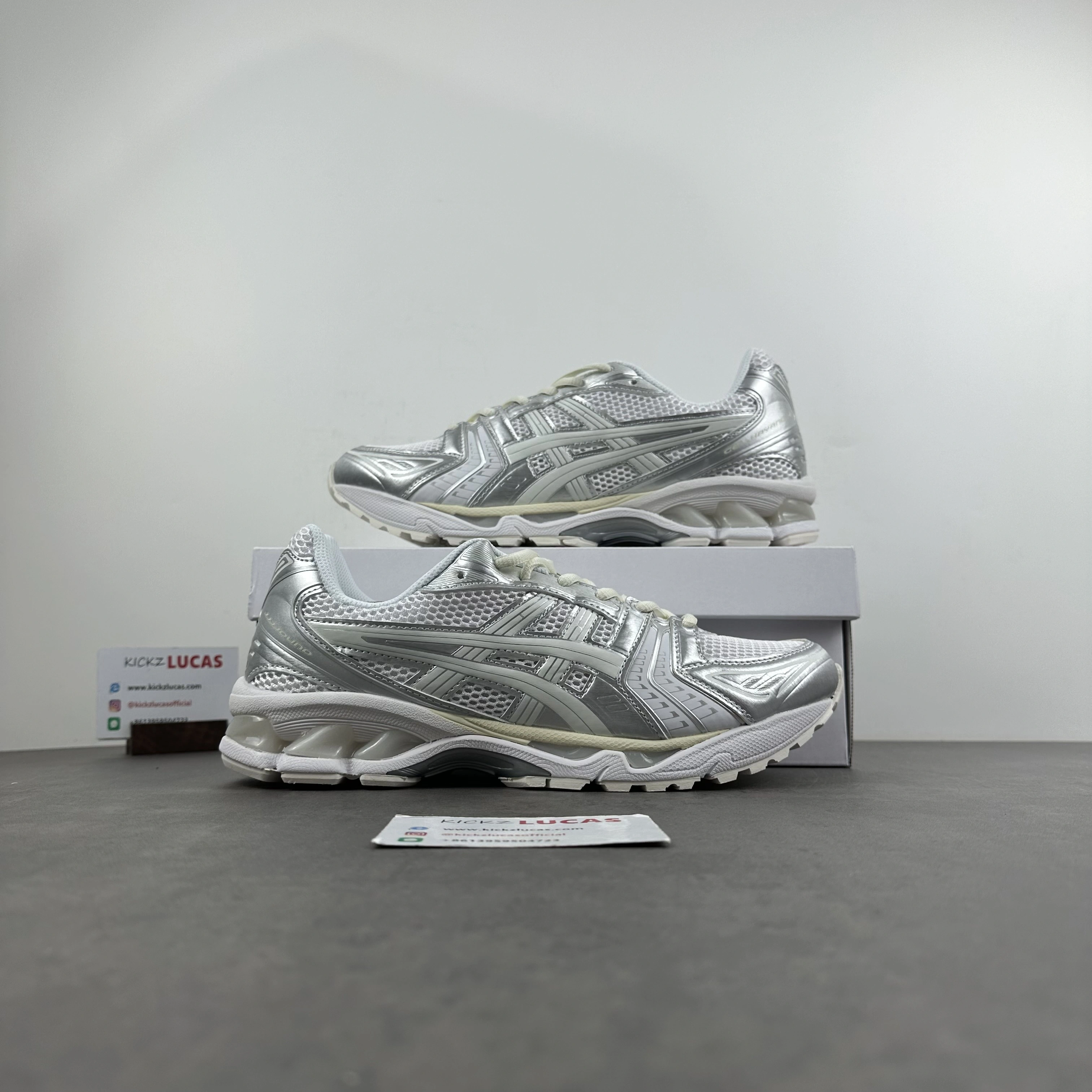ASICS Gel-Kayano 14 JJJJound Silver White 1201A457- Sleek 2564