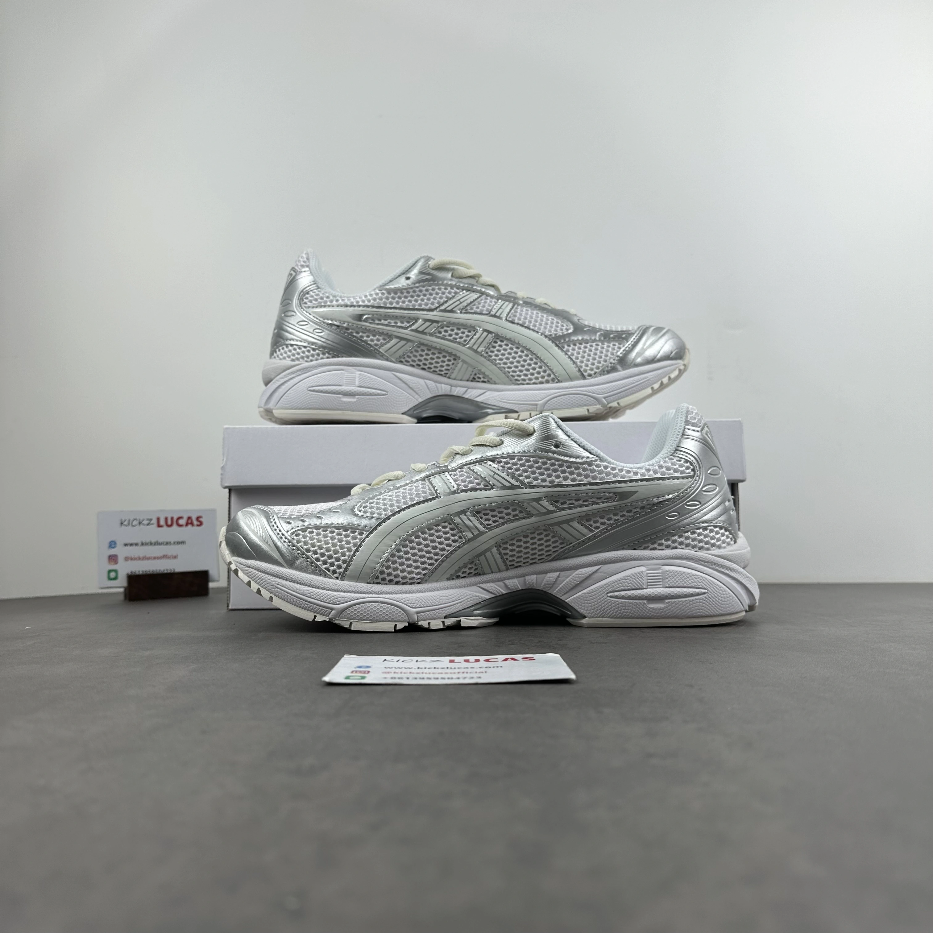 ASICS Gel-Kayano 14 JJJJound Silver White 1201A457- Sleek 2564