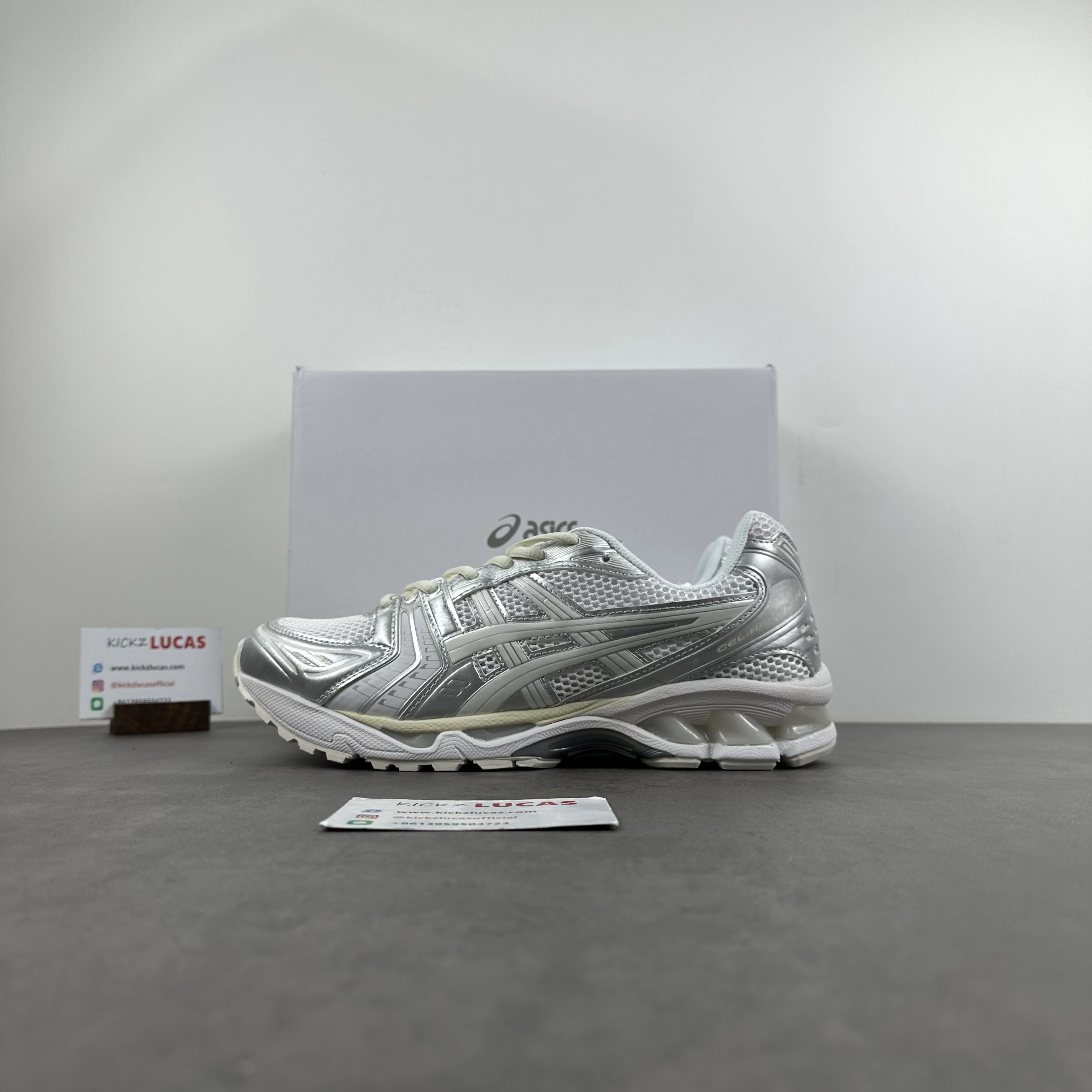 ASICS Gel-Kayano 14 JJJJound Silver White 1201A457- Sleek 2564
