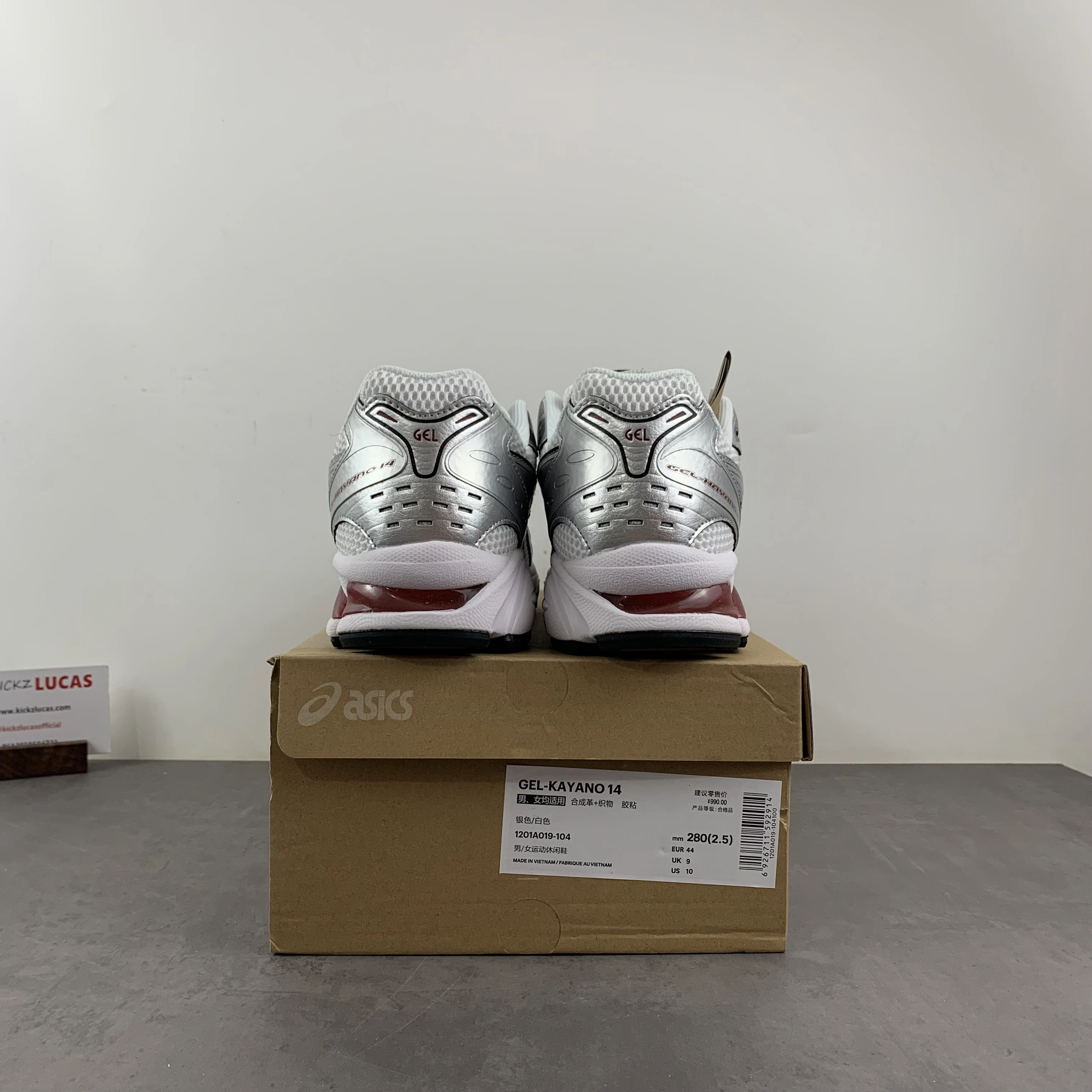 SmoothTexture ASICS Gel-Kayano 14 White Pure Silver 1201A019- 2560