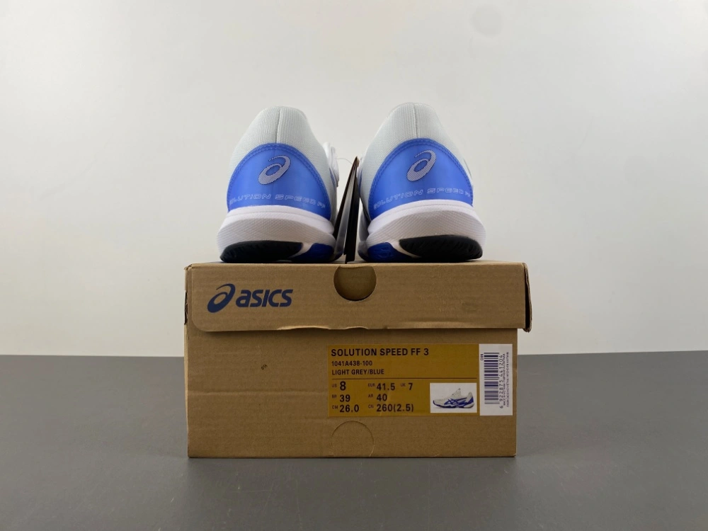 ASICS Solution Speed FF 3 White Tuna Blue 1041A438- Breathable 2527