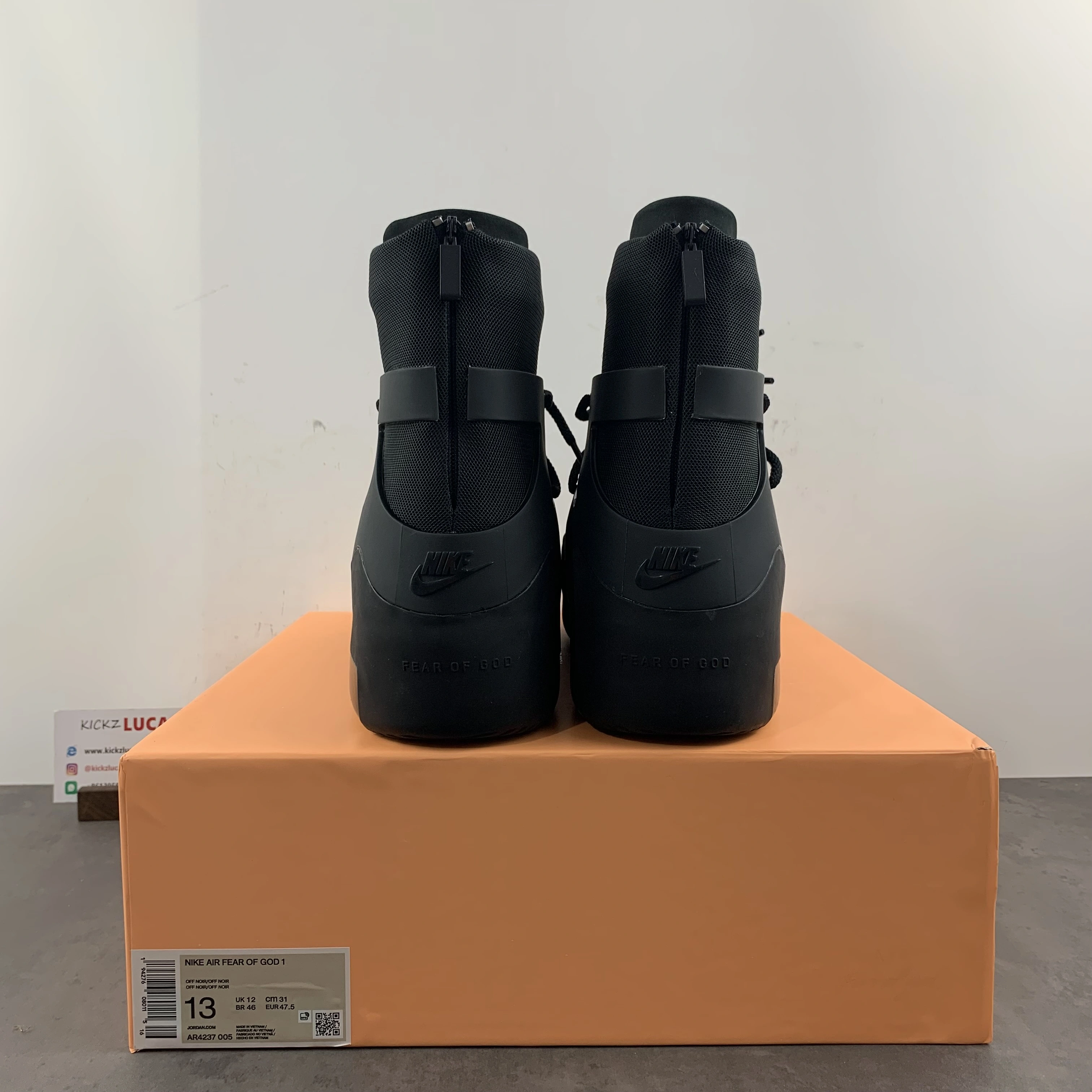 Air Fear of God 1 Triple Black AR4237- Breathable 1313