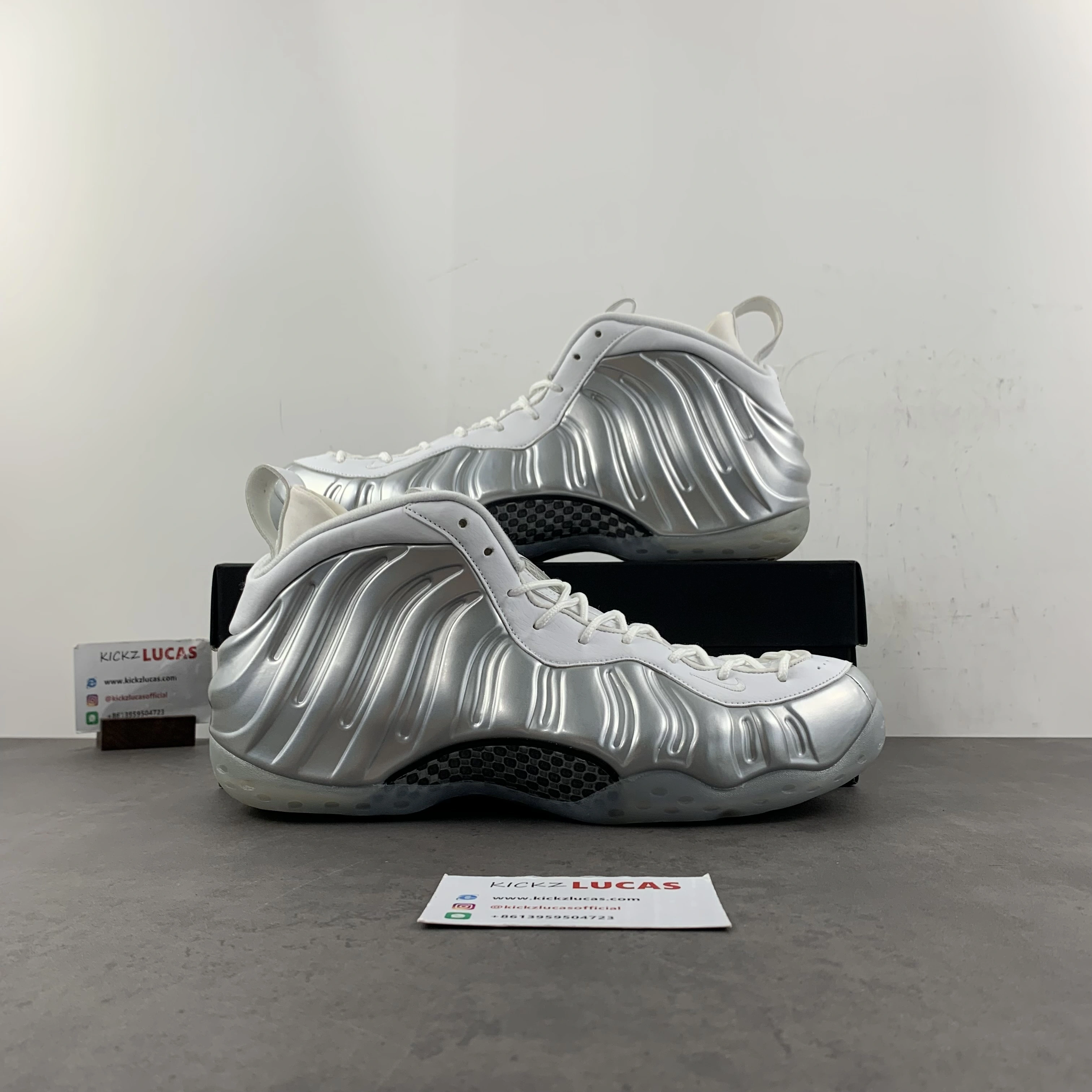 Air Foamposite One Chrome White AA3963- Bright 1273