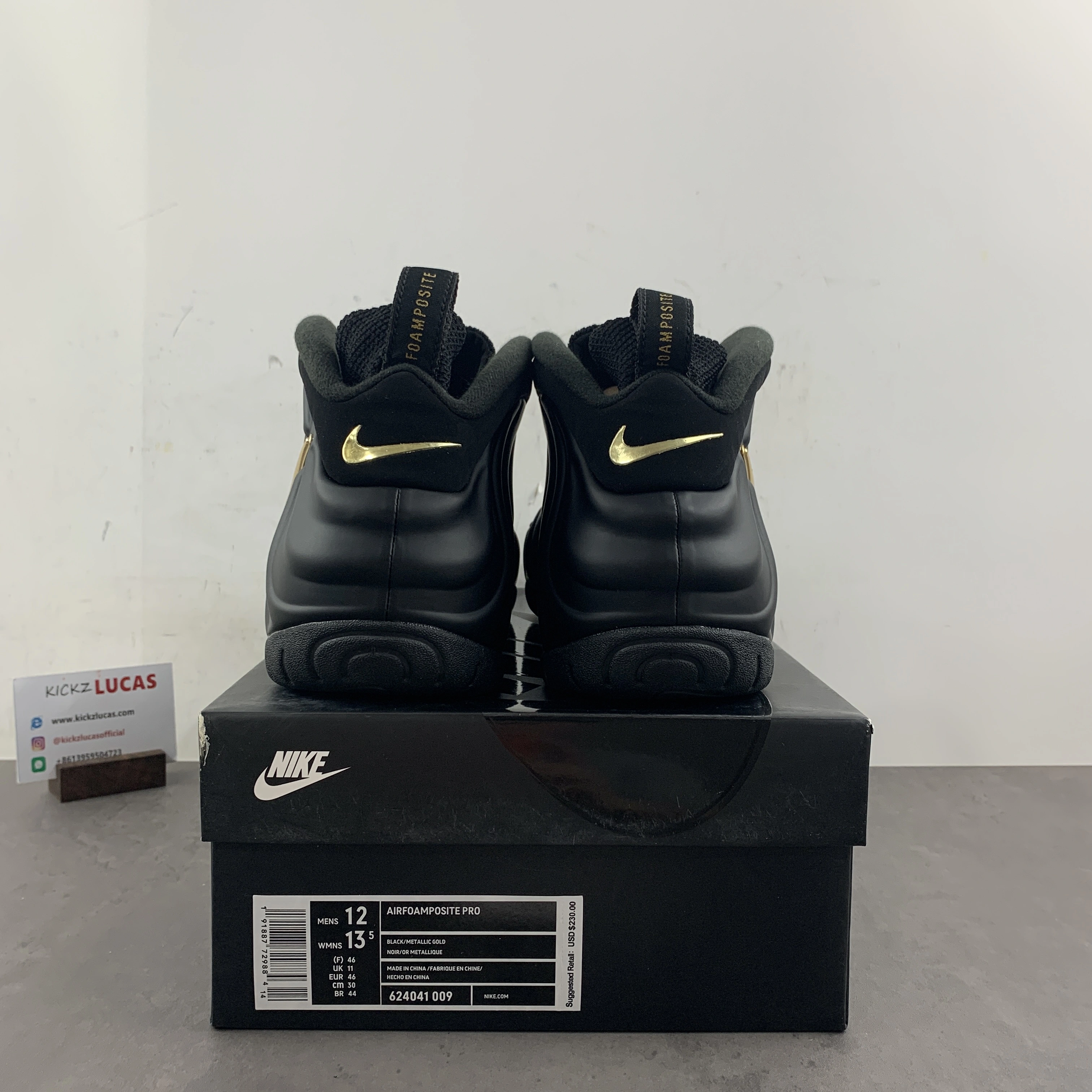 HighQuality Air Foamposite Pro Black Metallic Gold 624041- 1271
