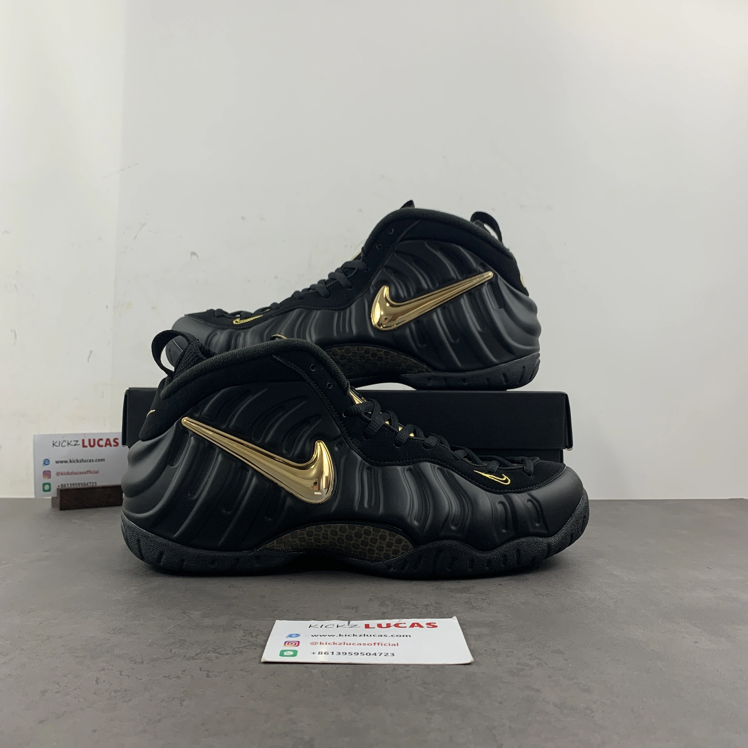 HighQuality Air Foamposite Pro Black Metallic Gold 624041- 1271