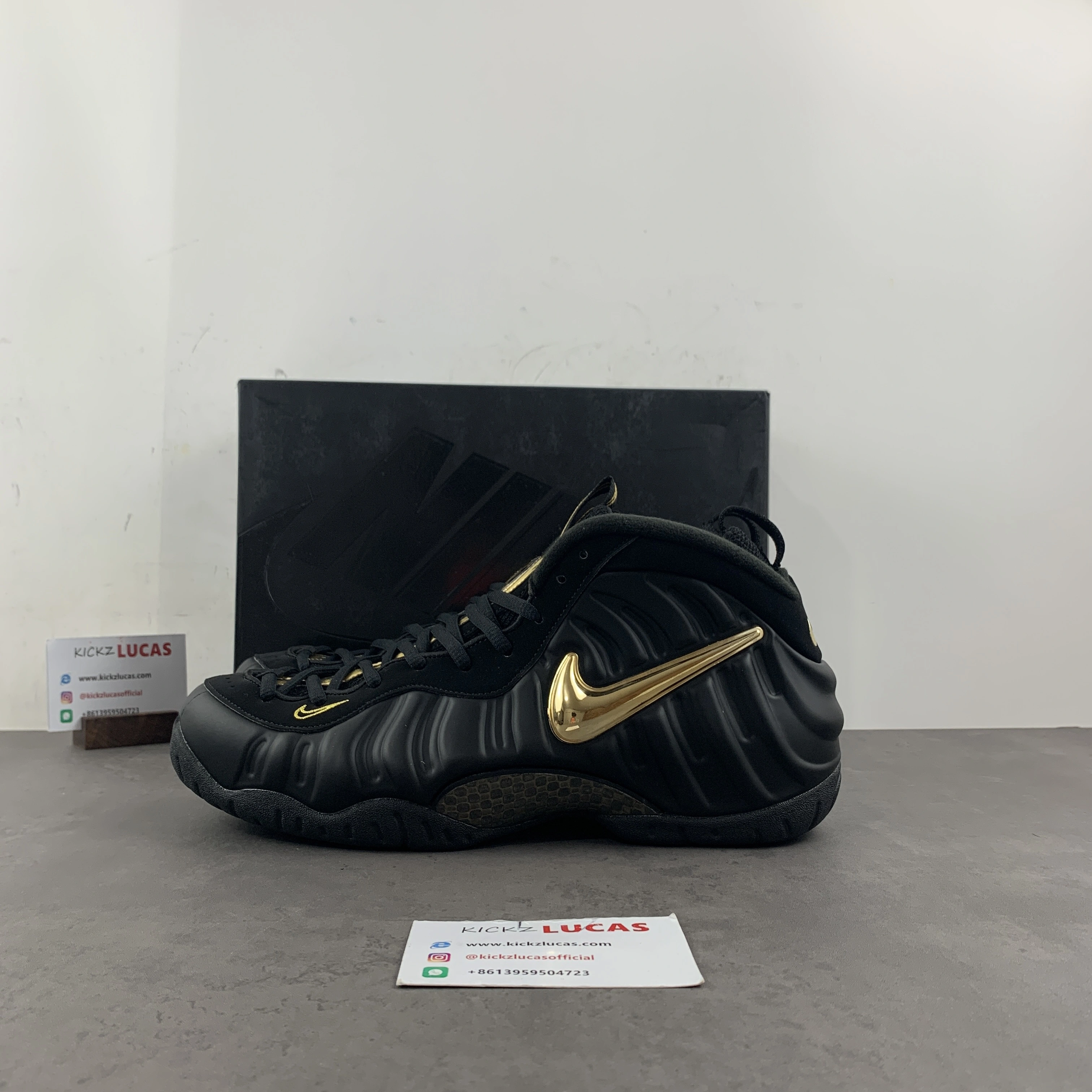 HighQuality Air Foamposite Pro Black Metallic Gold 624041- 1271