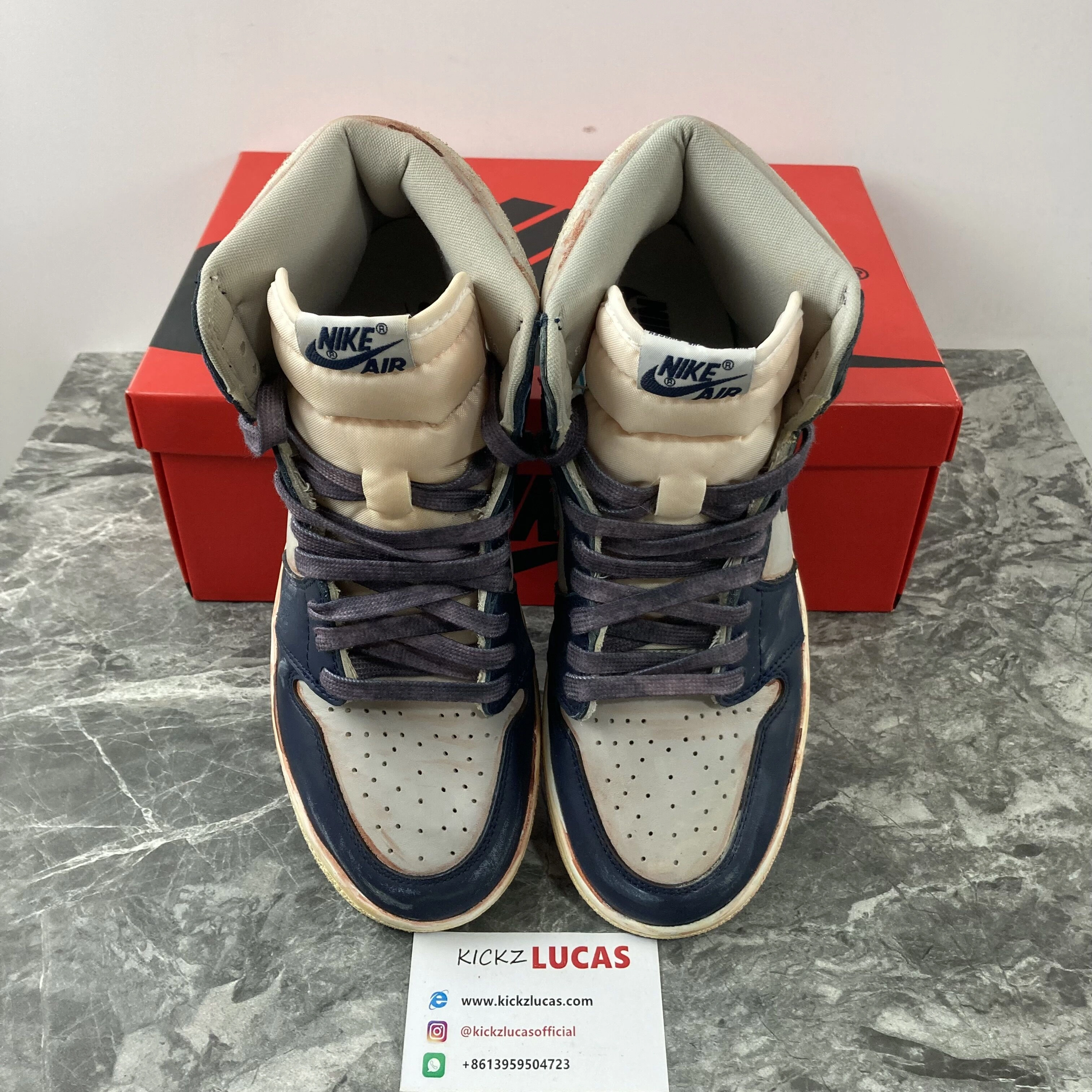 TravelReady Air Jordan 1 High 85‘ Georgetown Customized BQ4422- 1670