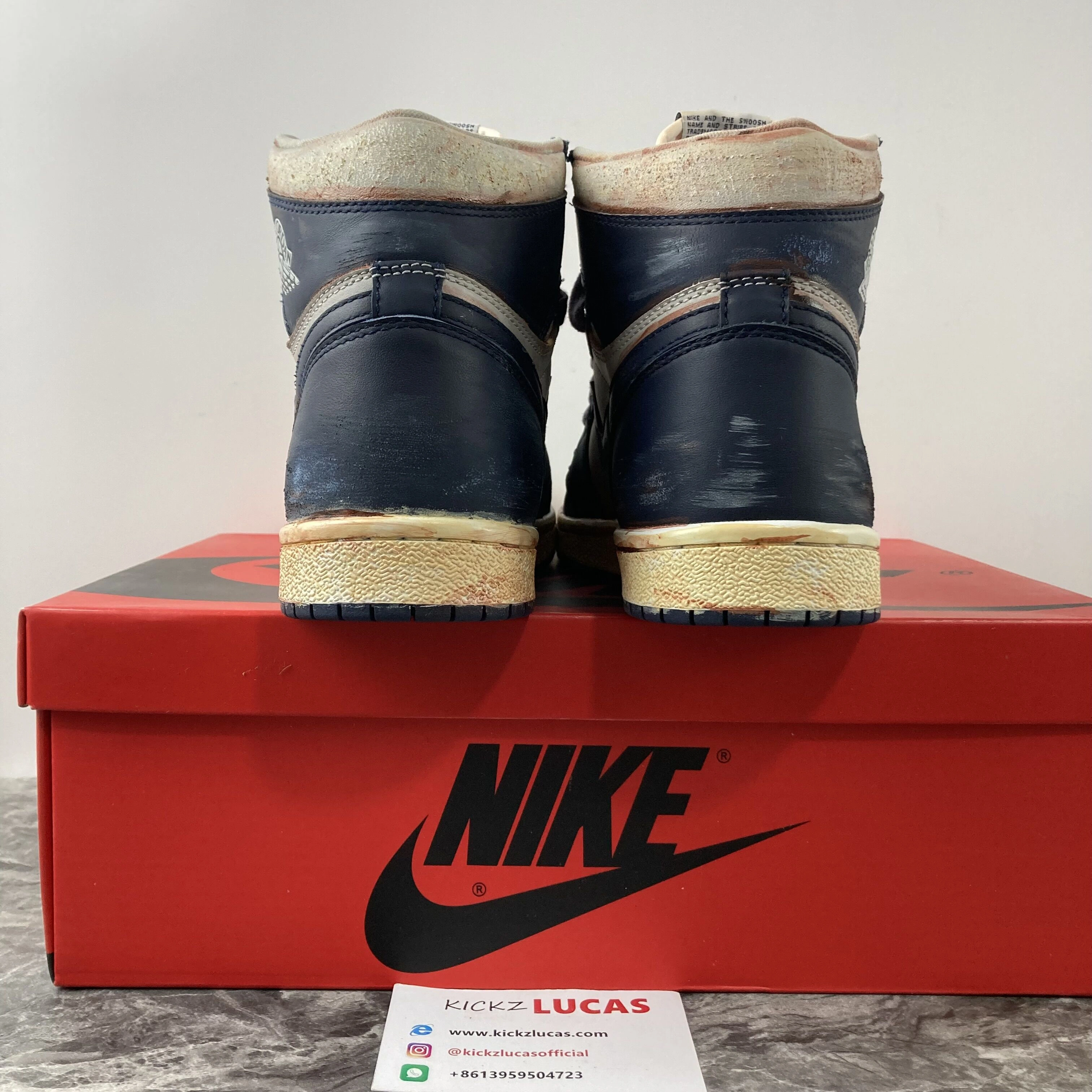 TravelReady Air Jordan 1 High 85‘ Georgetown Customized BQ4422- 1670