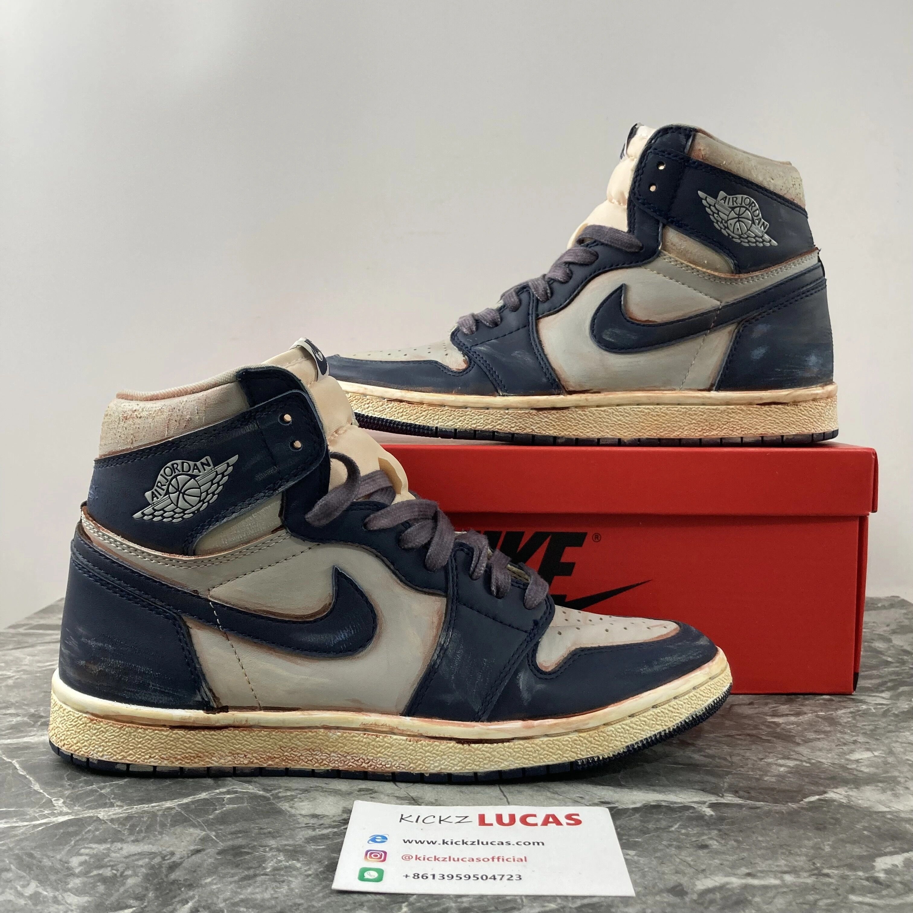 TravelReady Air Jordan 1 High 85‘ Georgetown Customized BQ4422- 1670