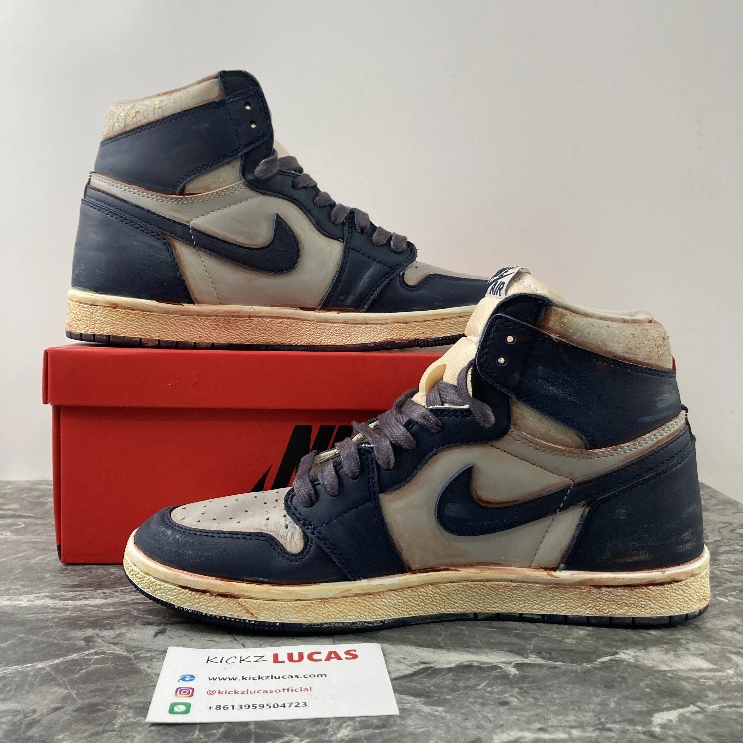 TravelReady Air Jordan 1 High 85‘ Georgetown Customized BQ4422- 1670