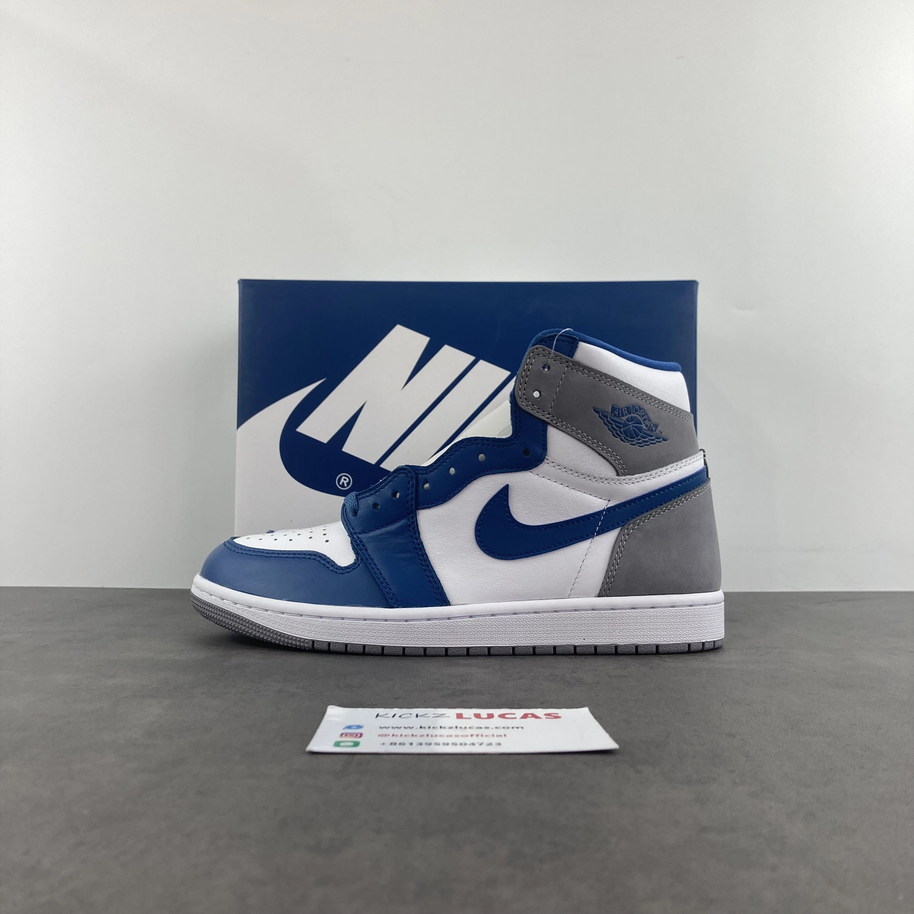 Unisex Air Jordan 1 High OG True Blue DZ5485- 1613