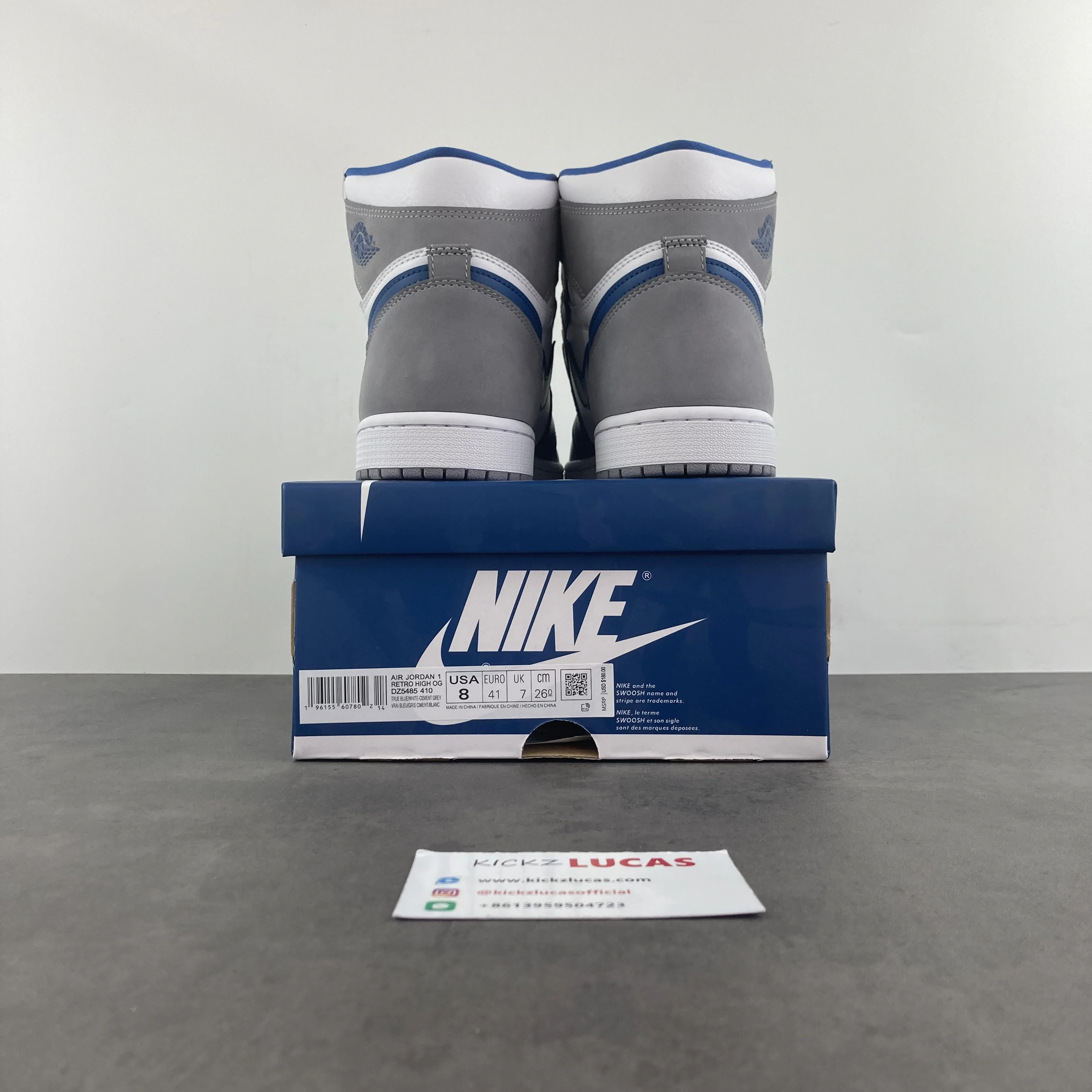 Unisex Air Jordan 1 High OG True Blue DZ5485- 1613