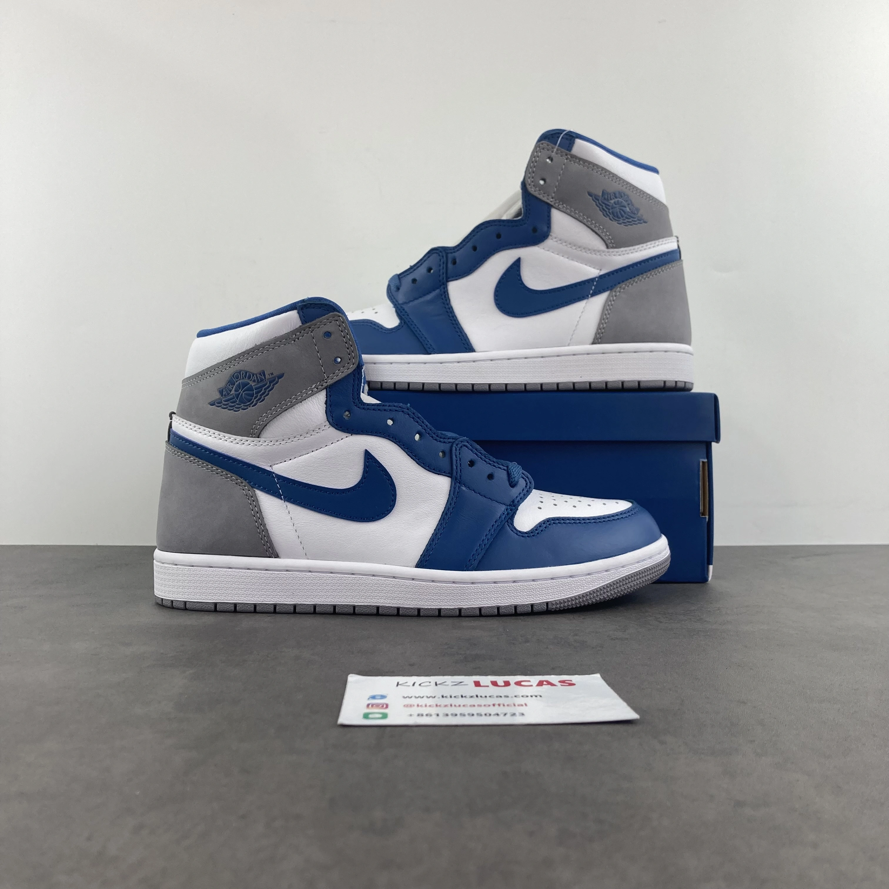 Unisex Air Jordan 1 High OG True Blue DZ5485- 1613