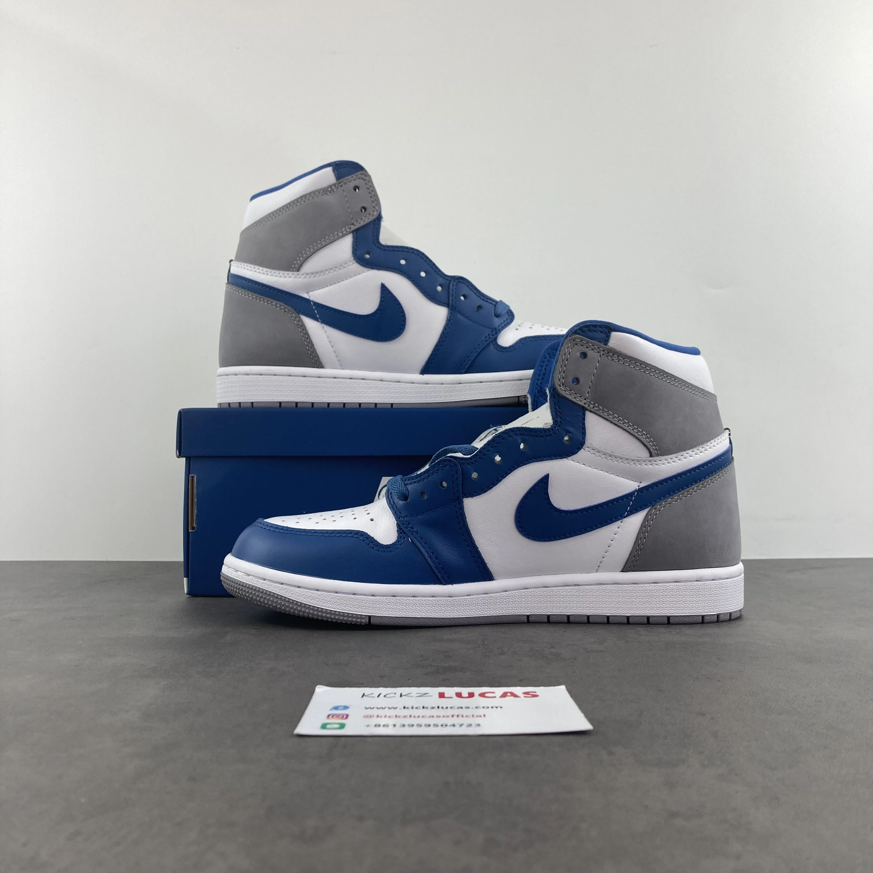 Unisex Air Jordan 1 High OG True Blue DZ5485- 1613