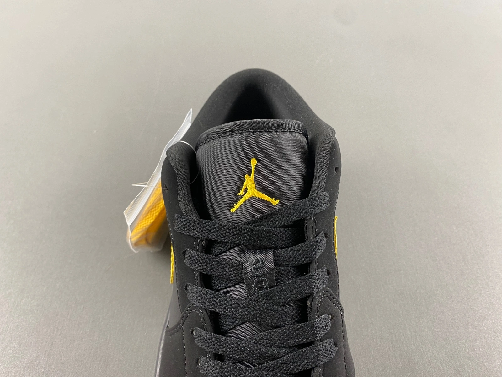 Neat Air Jordan 1 Low Black Gold Swoosh 553558- 1391