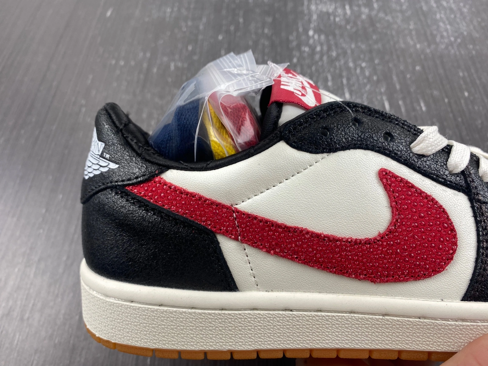 Unique Air Jordan 1 Low Black Red Mini Swoosh DM7866- 1526