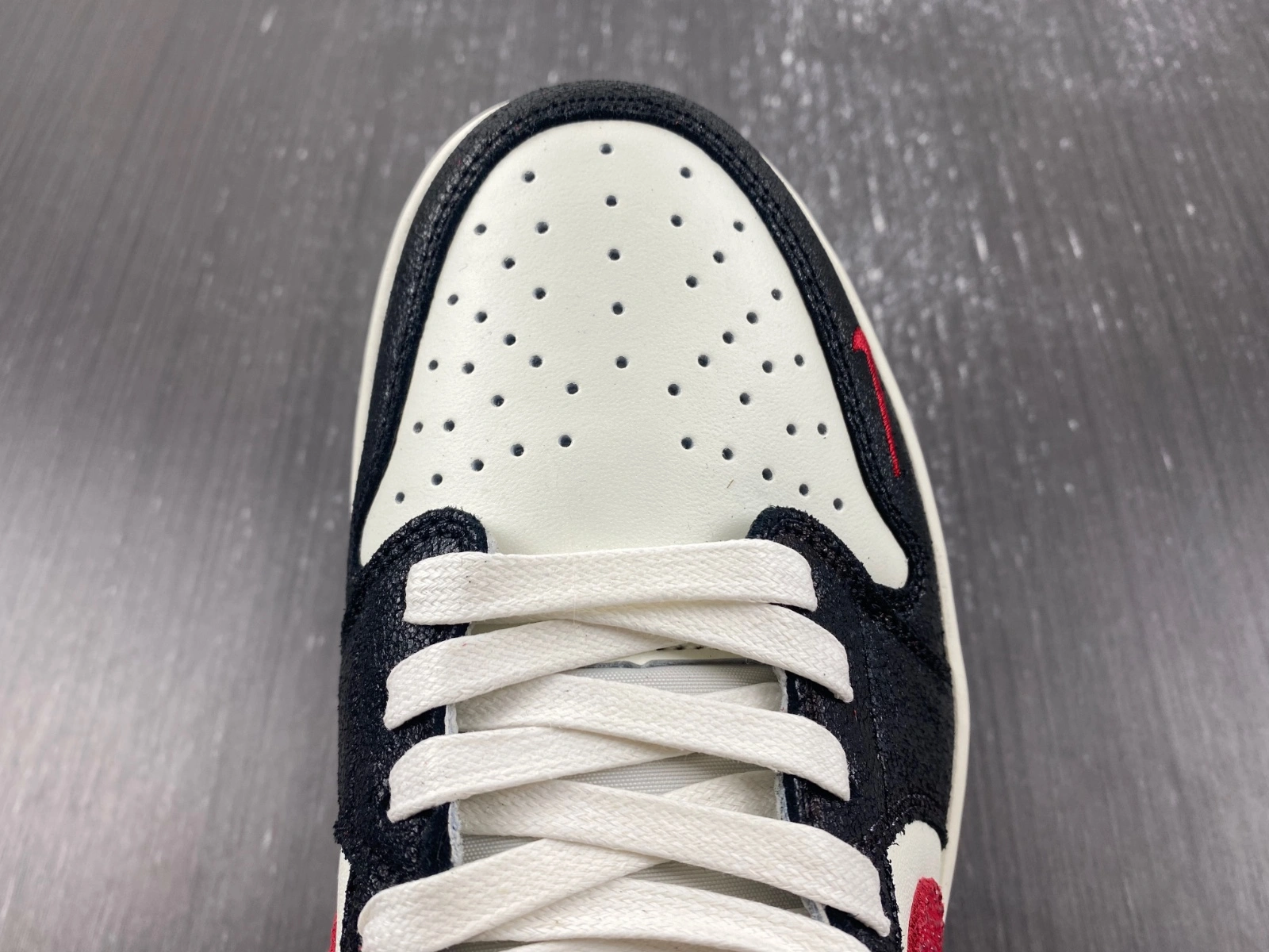 Unique Air Jordan 1 Low Black Red Mini Swoosh DM7866- 1526