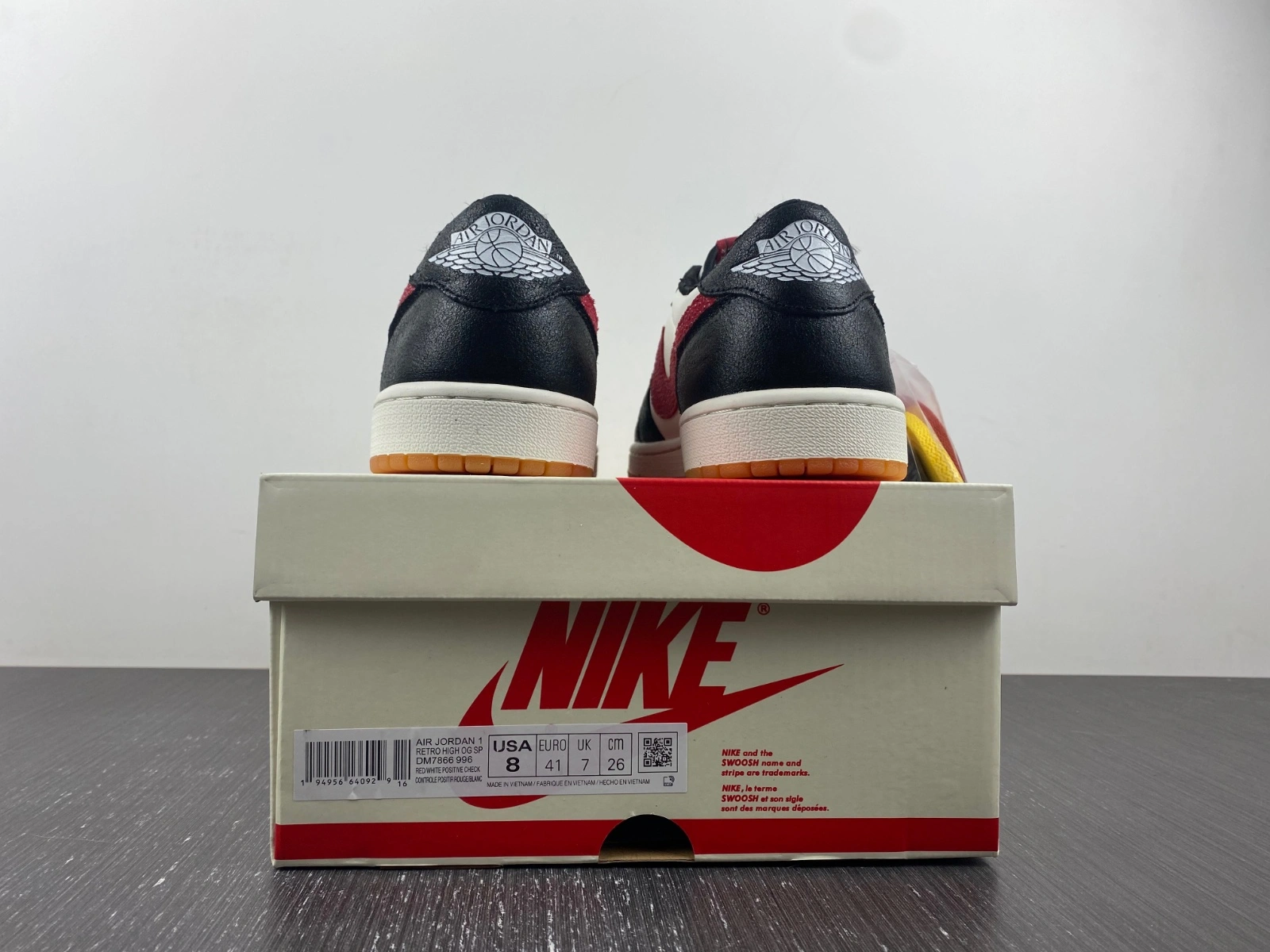 Unique Air Jordan 1 Low Black Red Mini Swoosh DM7866- 1526
