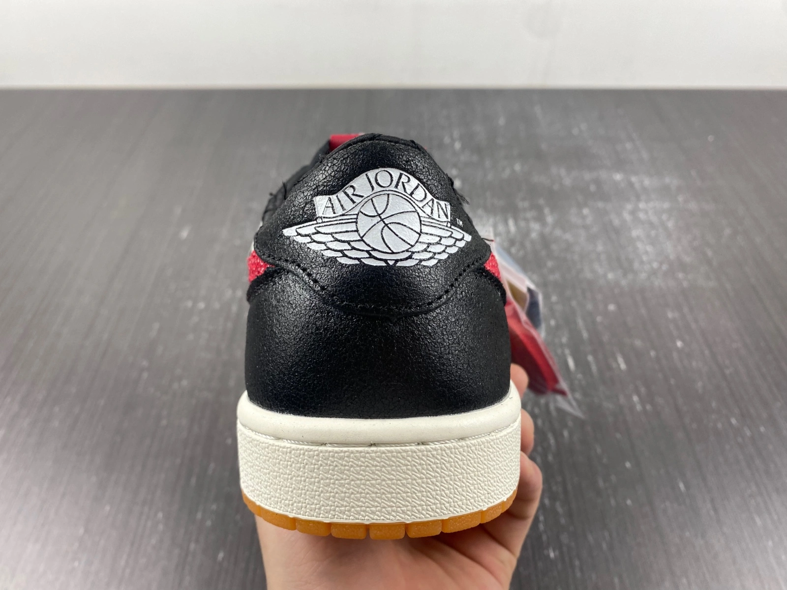 Unique Air Jordan 1 Low Black Red Mini Swoosh DM7866- 1526