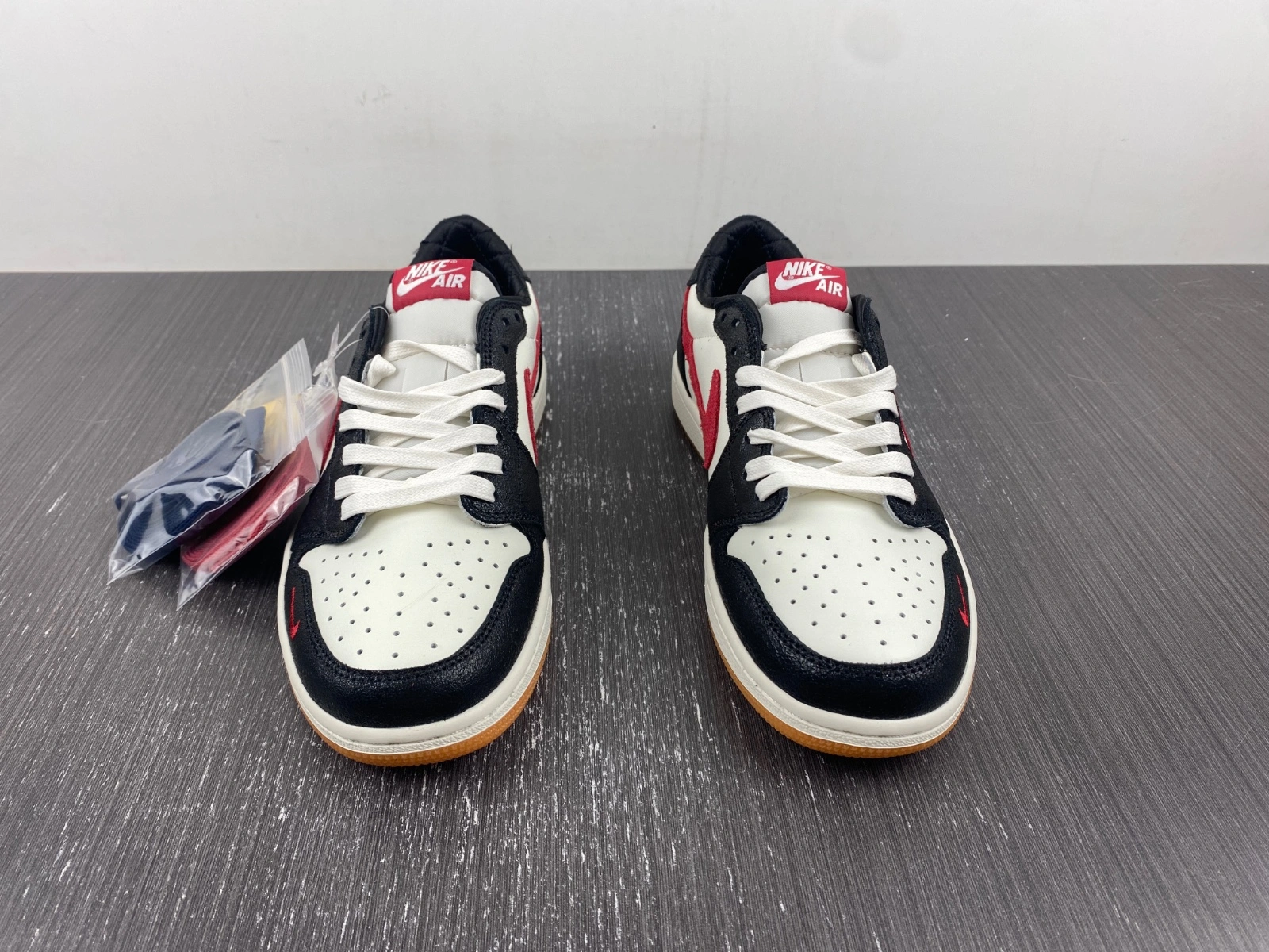 Unique Air Jordan 1 Low Black Red Mini Swoosh DM7866- 1526