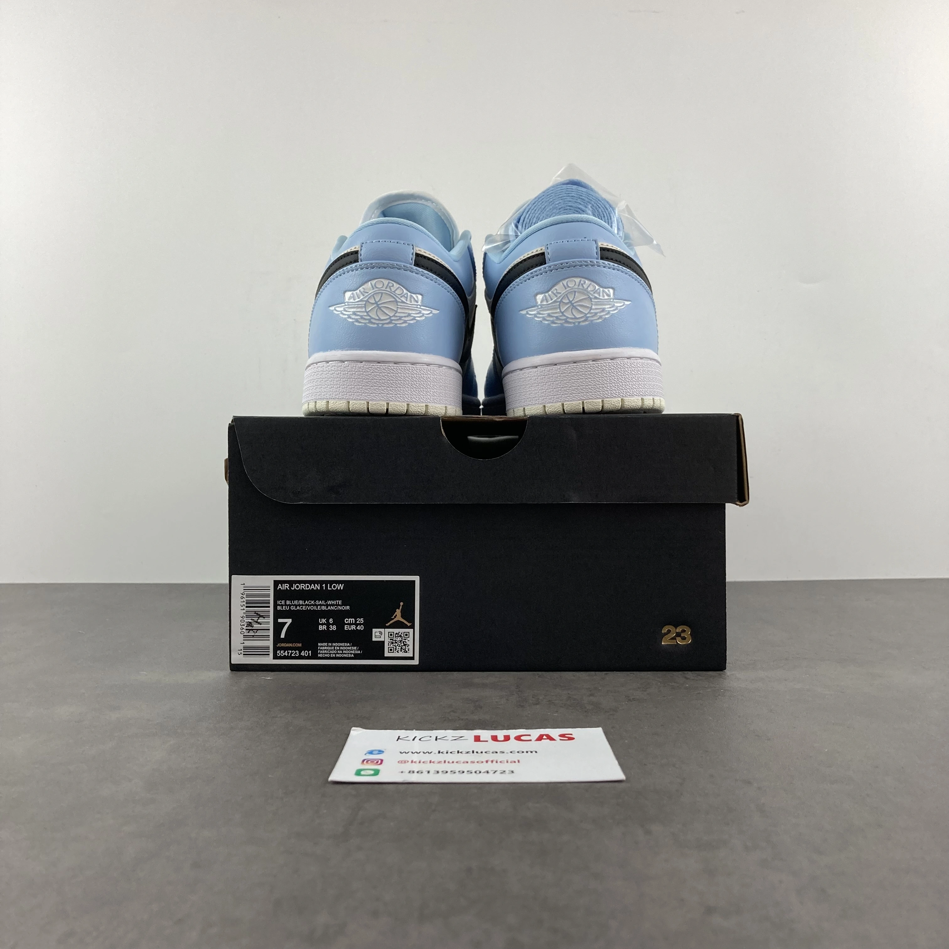 Air Jordan 1 Low Ice Blue Black 554723- TravelReady 1563
