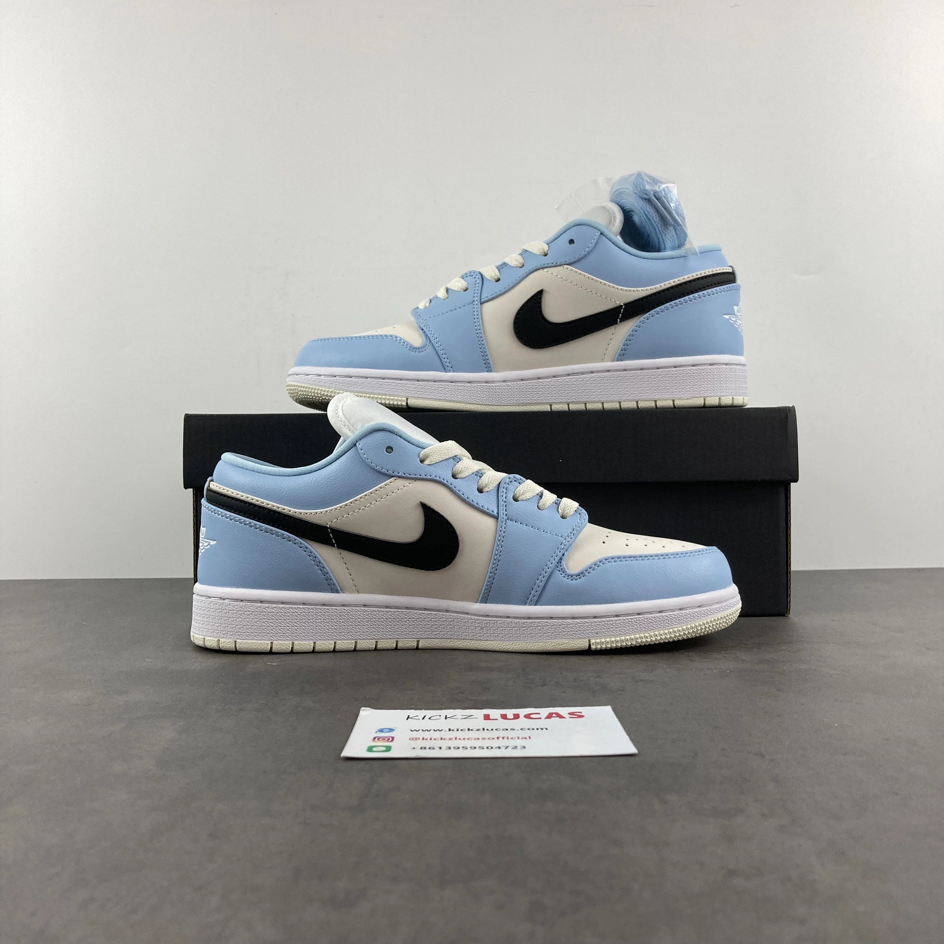 Air Jordan 1 Low Ice Blue Black 554723- TravelReady 1563