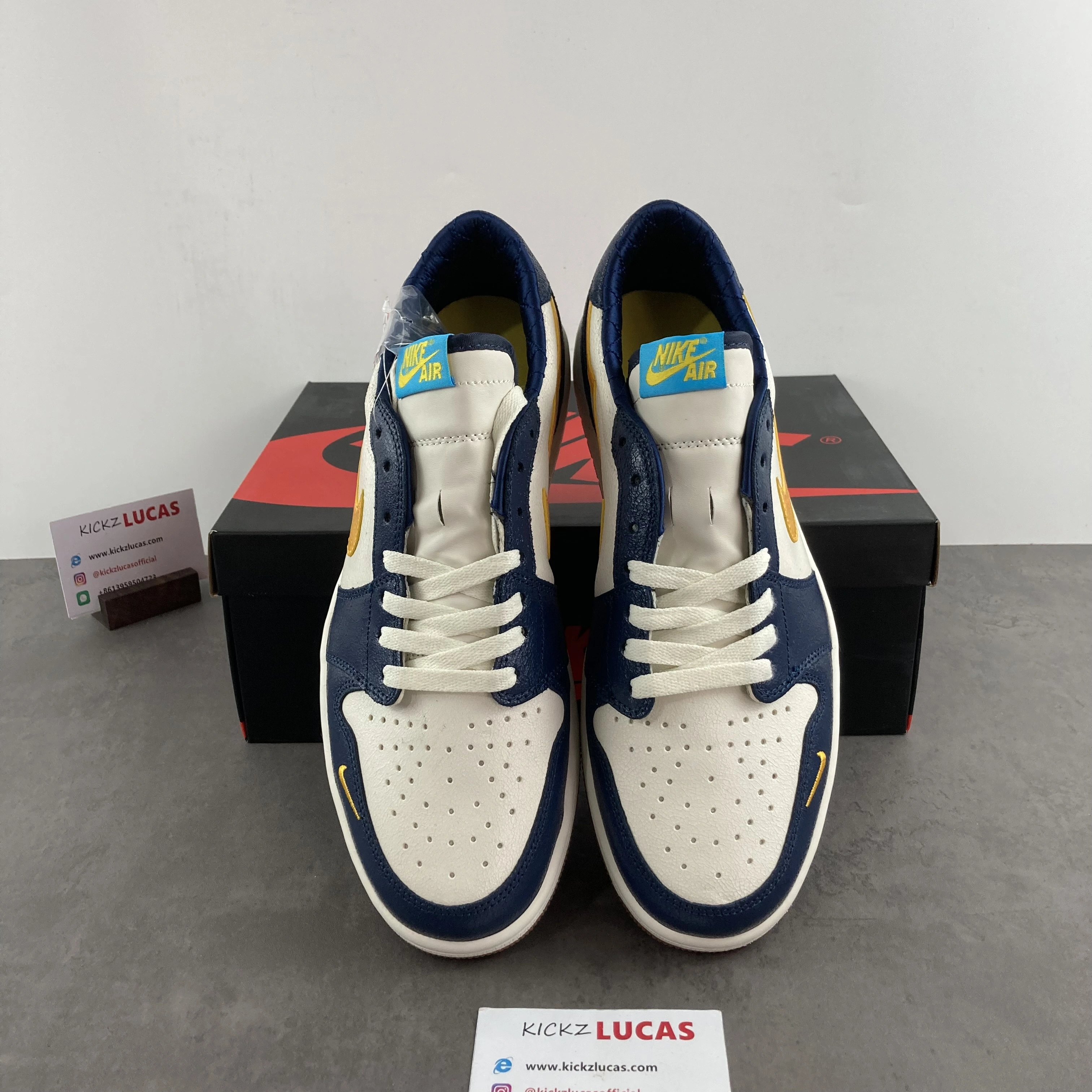 Sporty Air Jordan 1 Low Navy Blue Mini Swoosh CZ0790- 1481