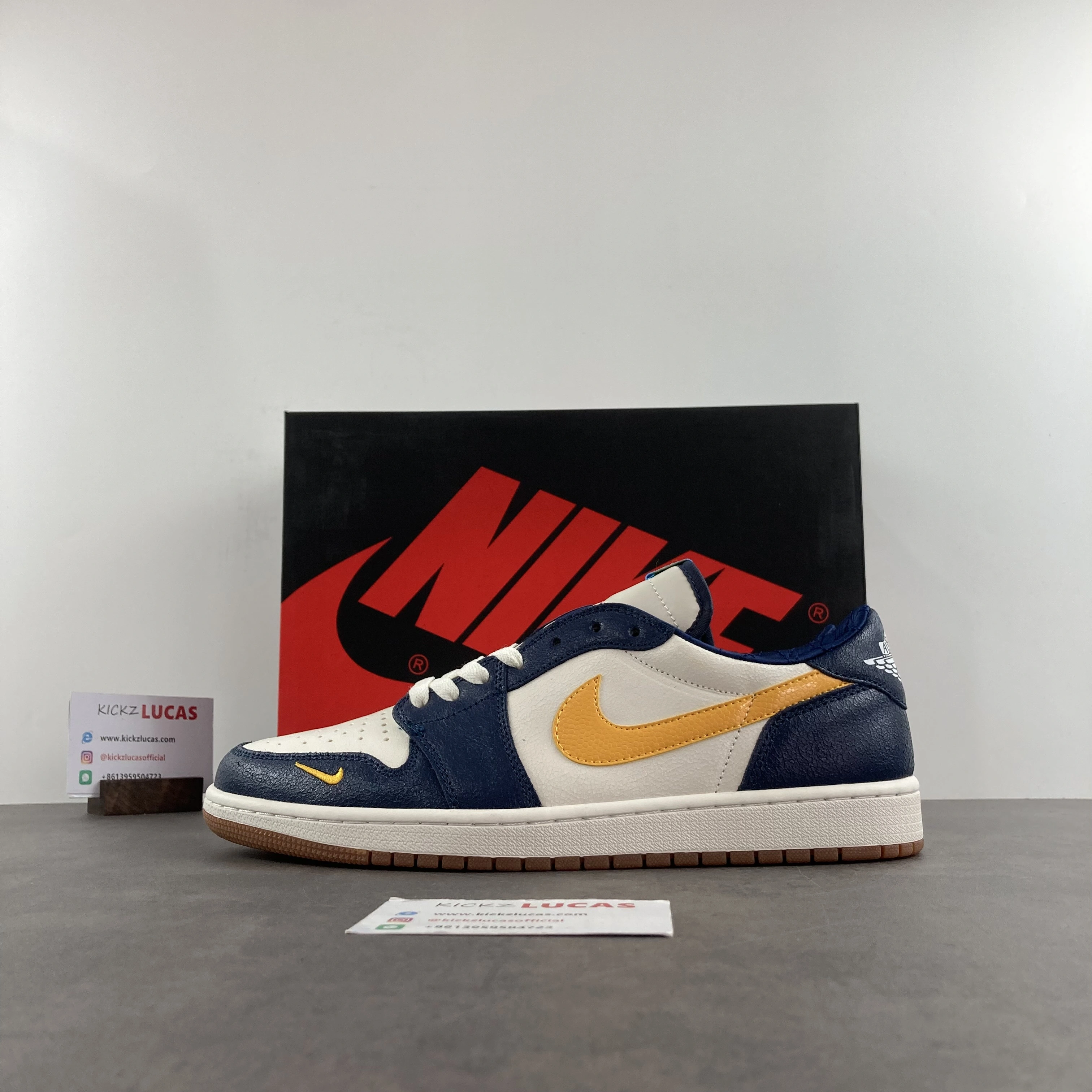 Sporty Air Jordan 1 Low Navy Blue Mini Swoosh CZ0790- 1481