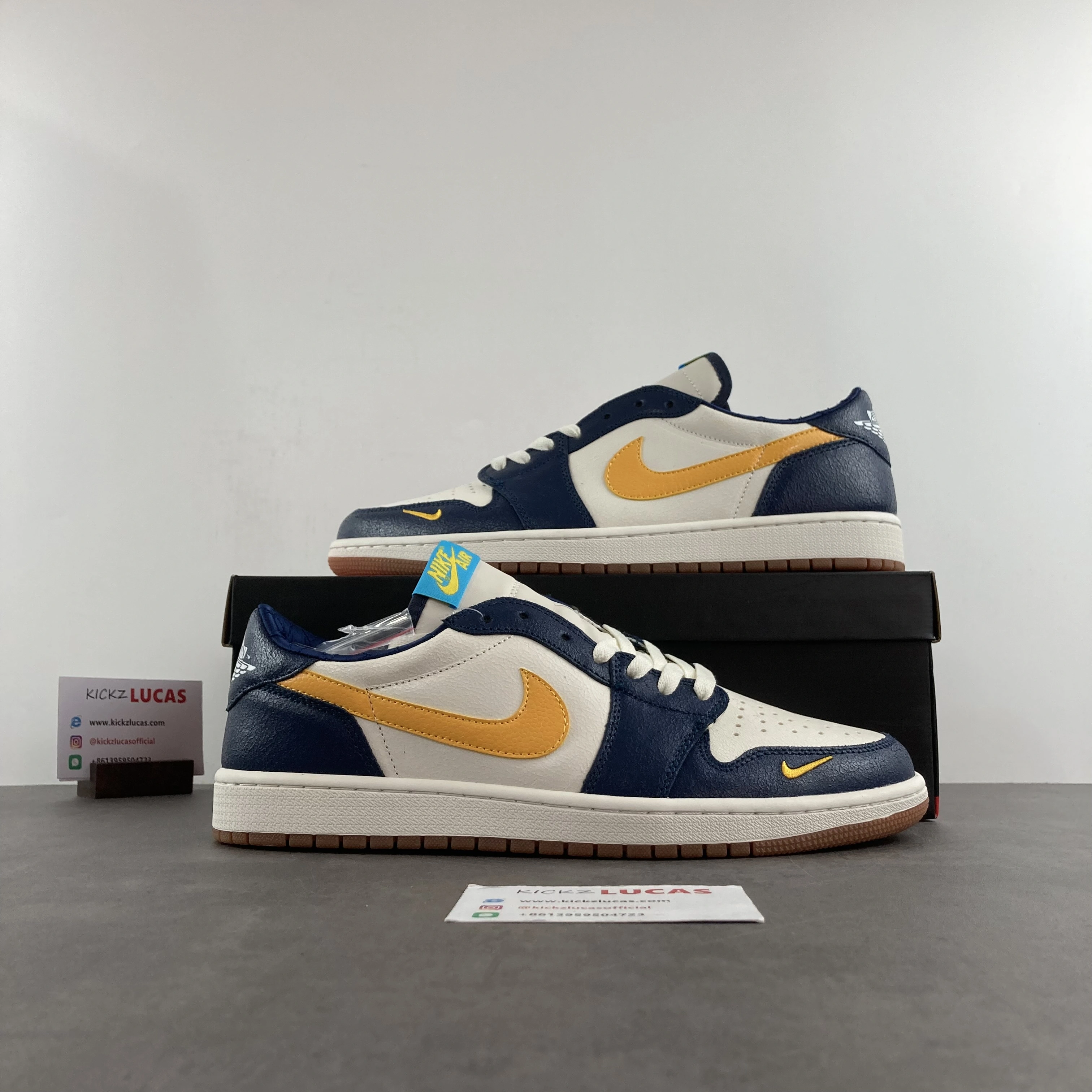 Sporty Air Jordan 1 Low Navy Blue Mini Swoosh CZ0790- 1481