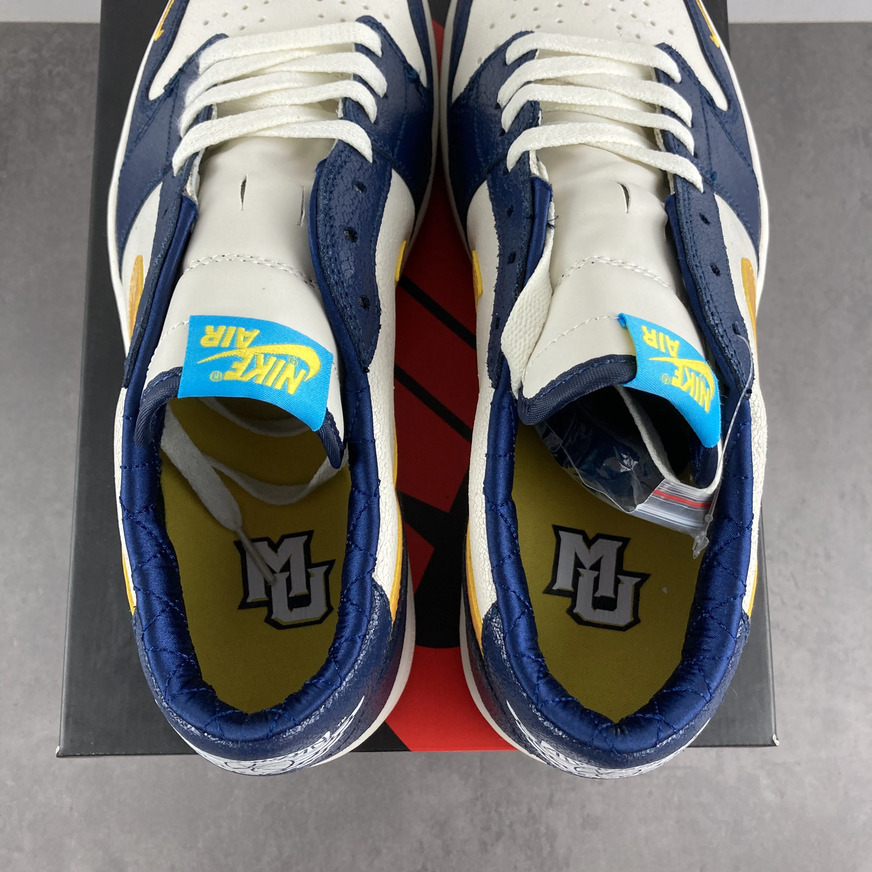 Sporty Air Jordan 1 Low Navy Blue Mini Swoosh CZ0790- 1481