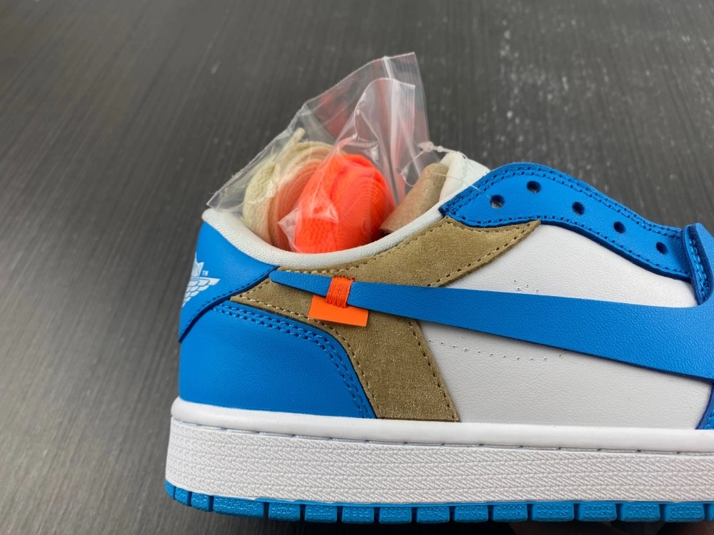 Air Jordan 1 Low Off White UNC Customized ZipUp 1636