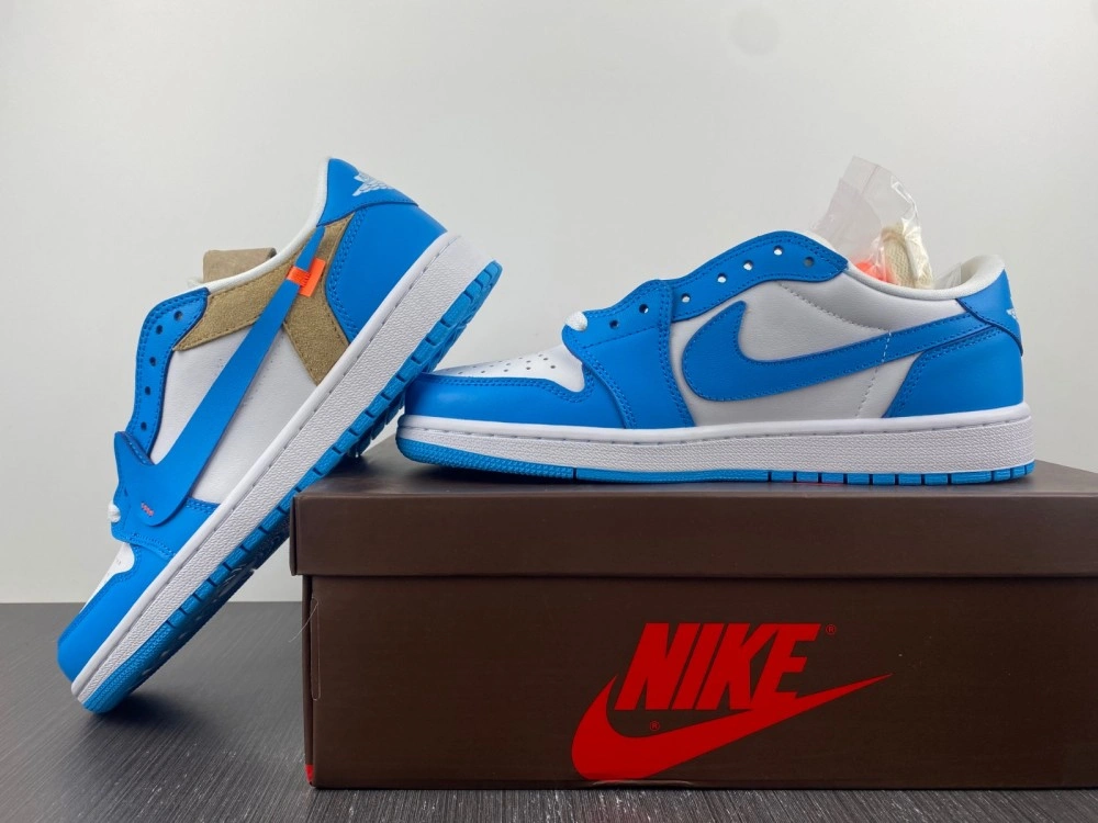 Air Jordan 1 Low Off White UNC Customized ZipUp 1636