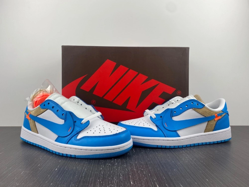 Air Jordan 1 Low Off White UNC Customized ZipUp 1636