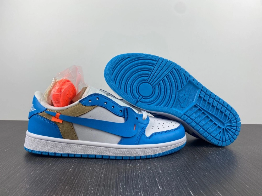 Air Jordan 1 Low Off White UNC Customized ZipUp 1636