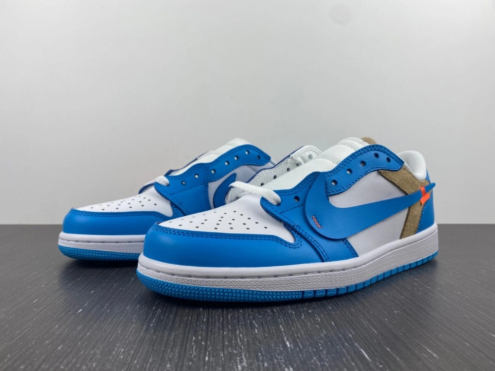 Air Jordan 1 Low Off White UNC Customized ZipUp 1636