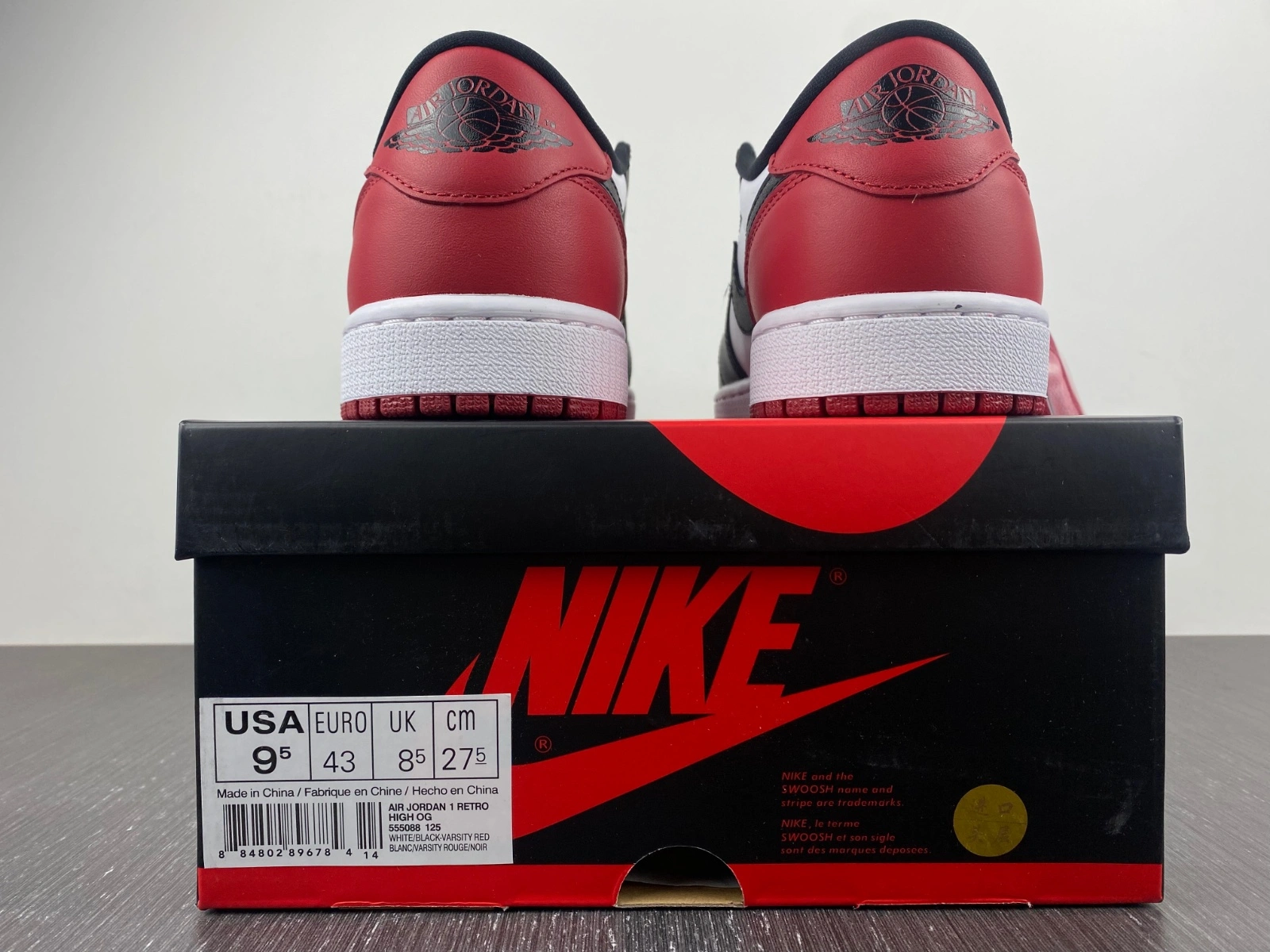 Air Jordan 1 Low Retro Black Toe 555088- Chic 1600