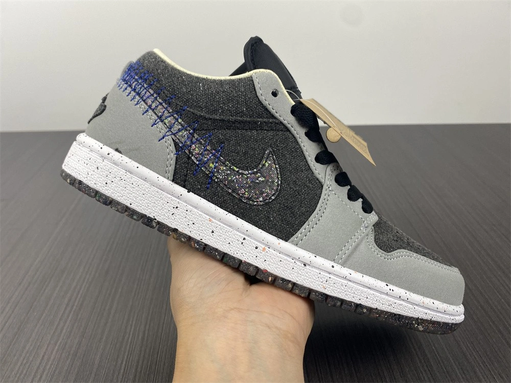 Chic Air Jordan 1 Low SE Crater Black Grey DM4657- 1700