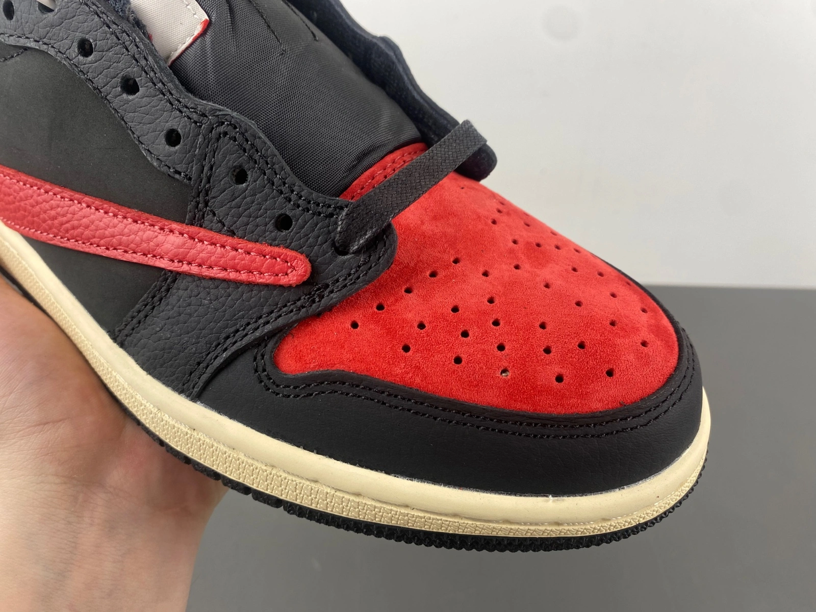 Lightweight Air Jordan 1 Low Travis Scott Black Red DM7866- 1358