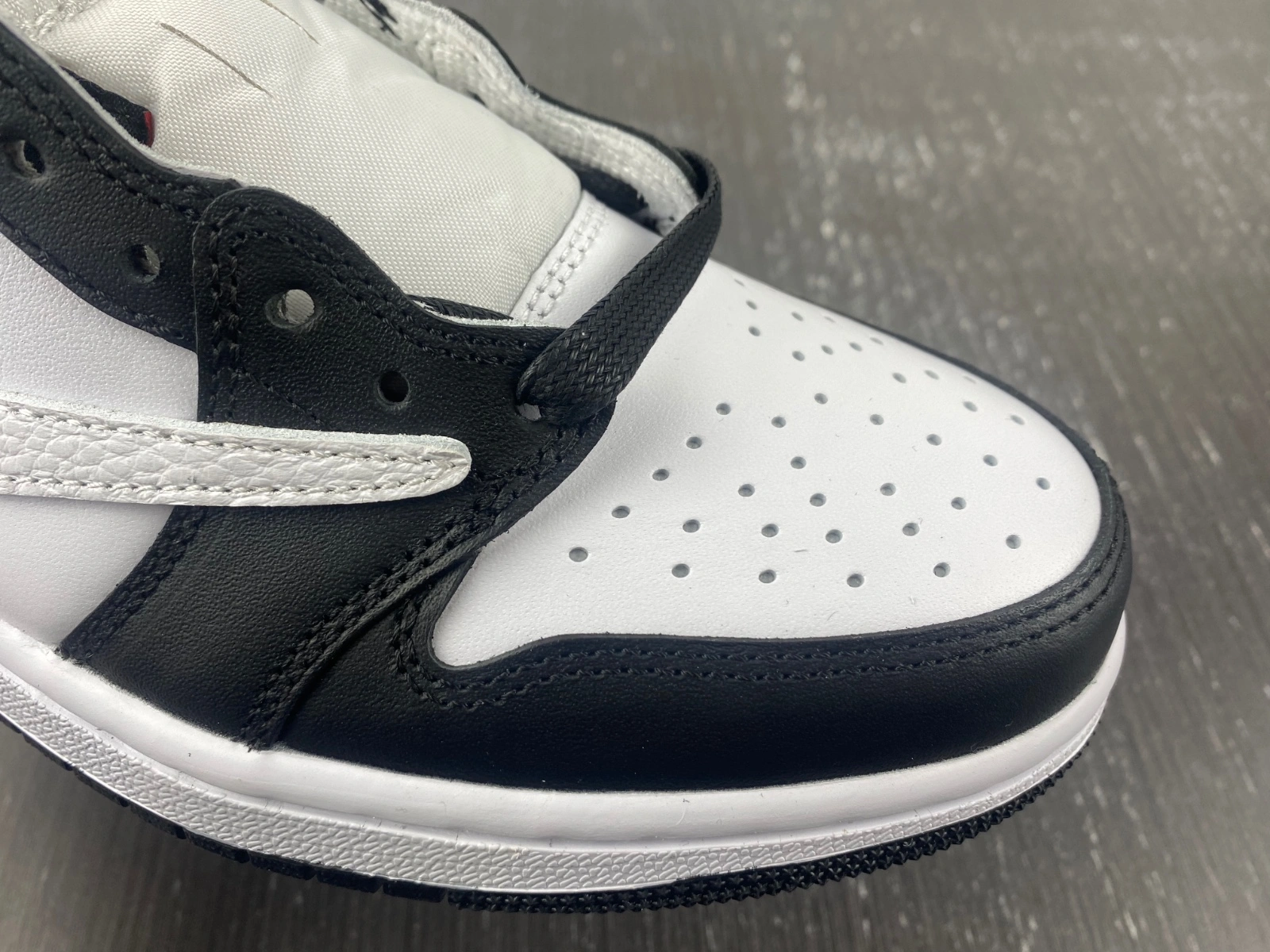 Durable Air Jordan 1 Low Travis Scott Black White 1588