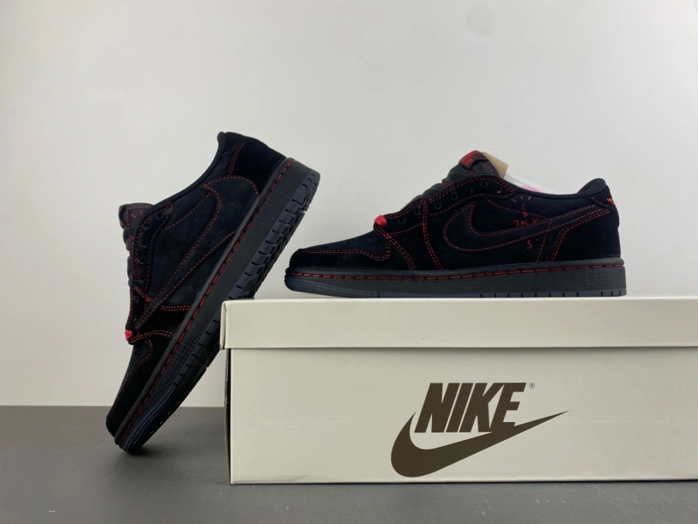 ZeroBulk Air Jordan 1 Low Travis Scott Black red line DM7866- 1326