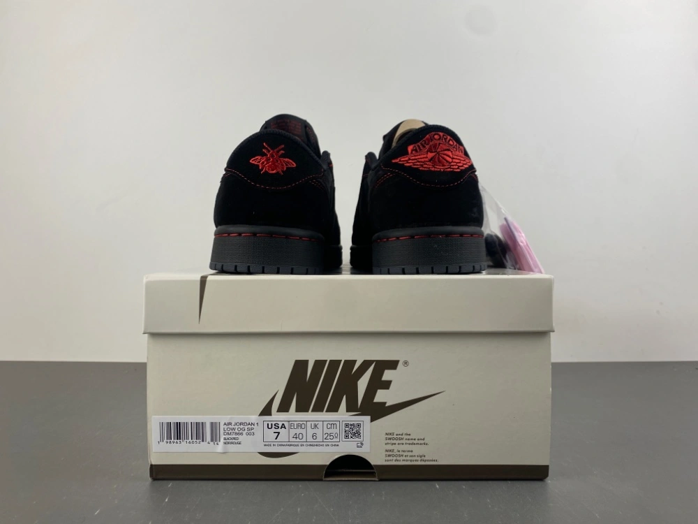 ZeroBulk Air Jordan 1 Low Travis Scott Black red line DM7866- 1326
