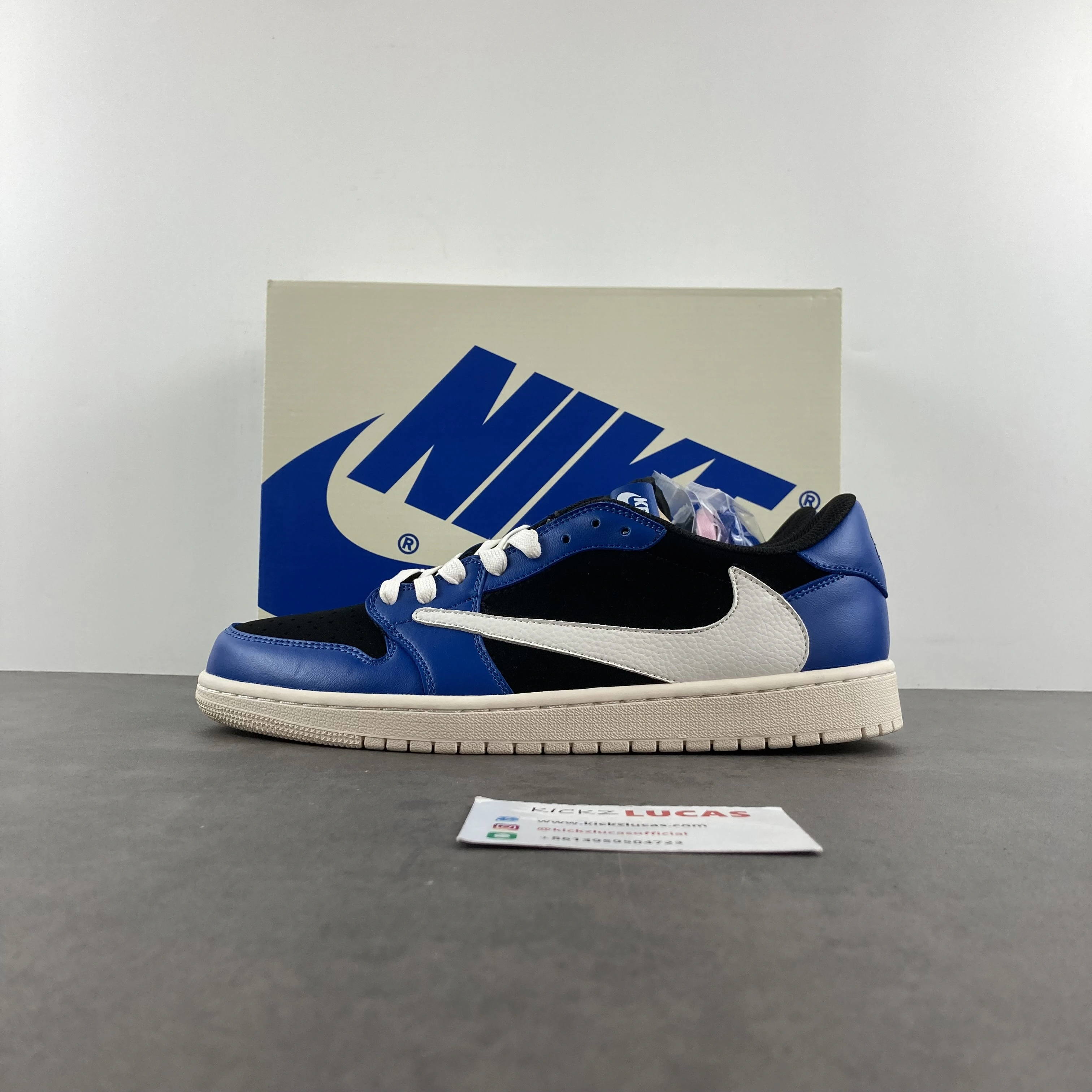 Durable Air Jordan 1 Low Travis Scott Blue KRAZ Custom Make 1525