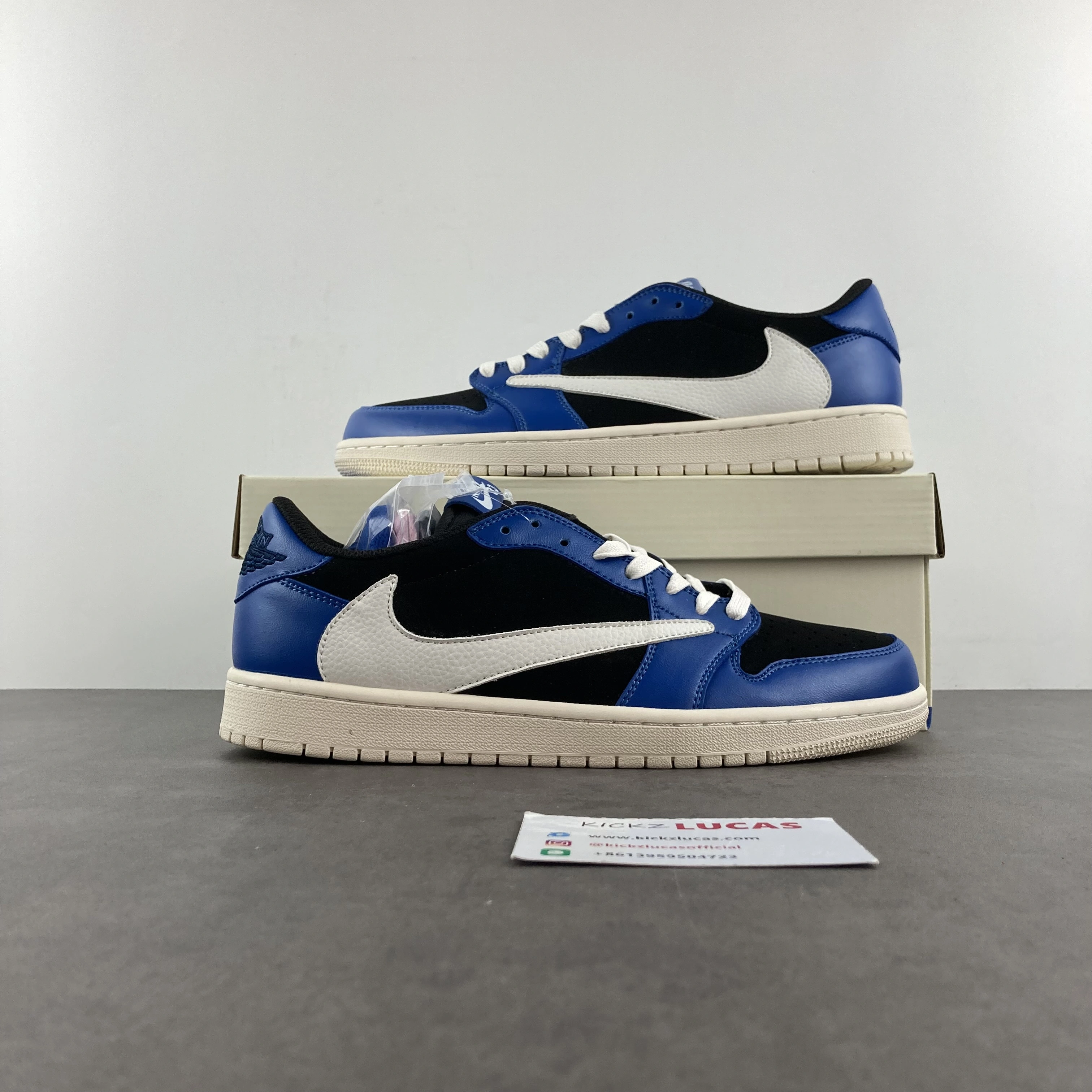 Durable Air Jordan 1 Low Travis Scott Blue KRAZ Custom Make 1525