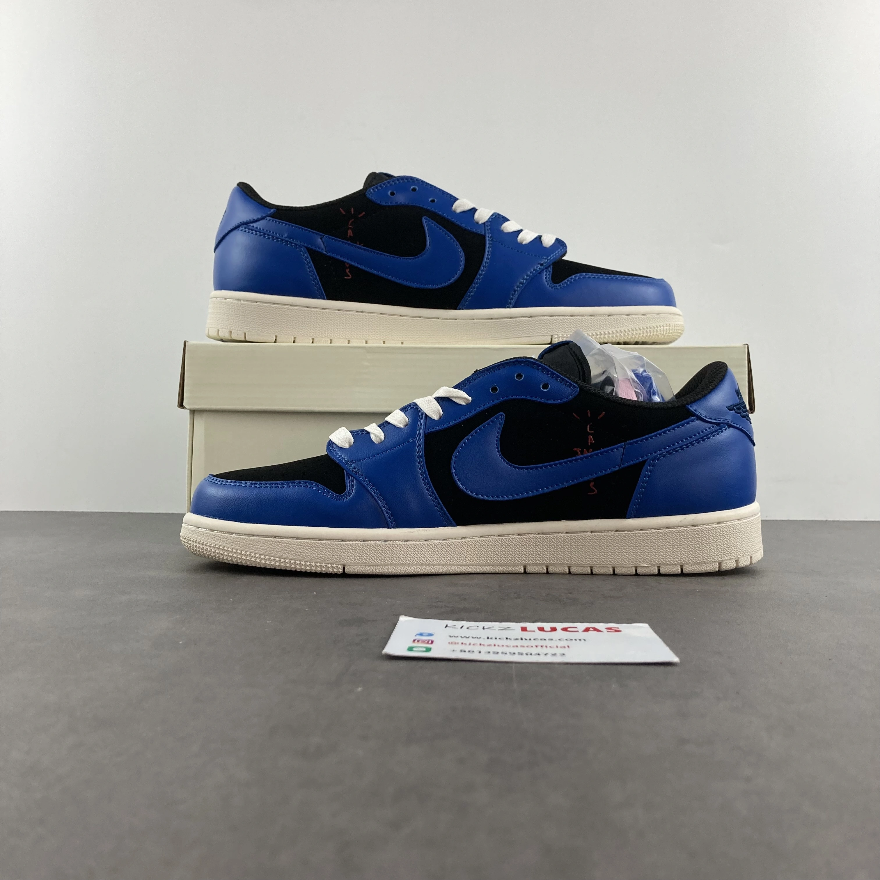 Durable Air Jordan 1 Low Travis Scott Blue KRAZ Custom Make 1525