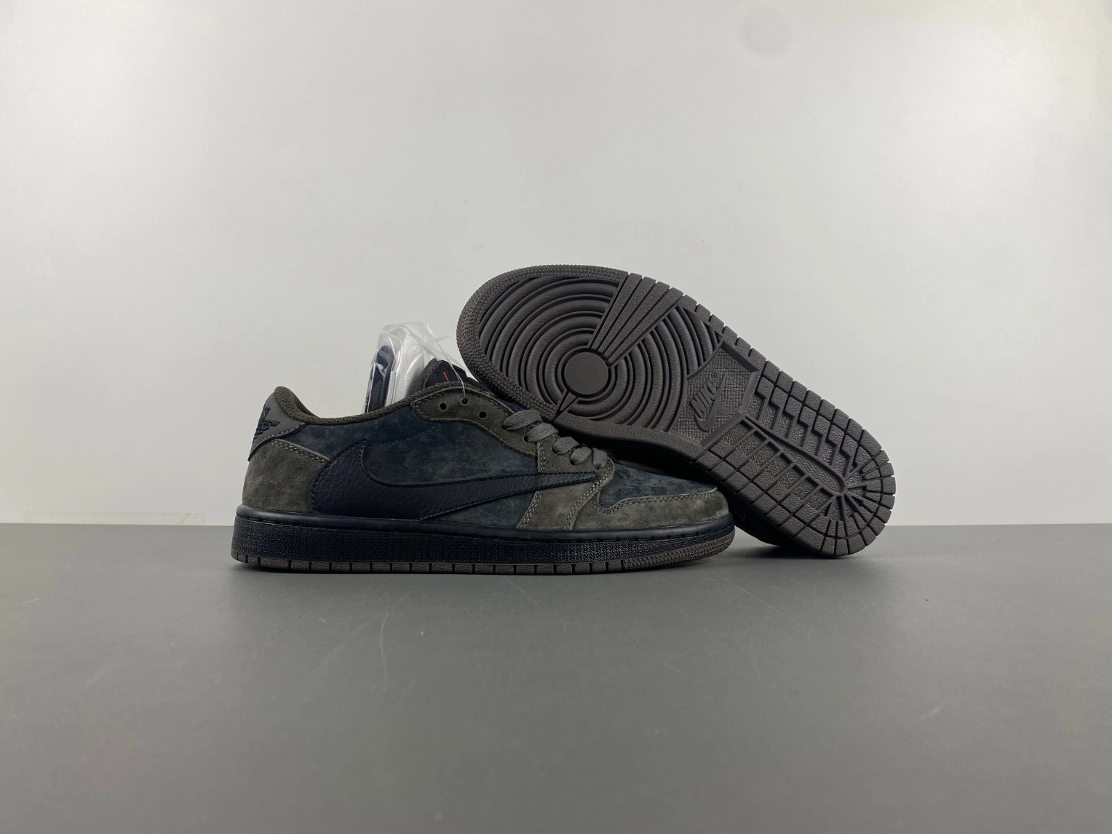 Compact Air Jordan 1 Low Travis Scott Brown Grey CQ4277- 1352